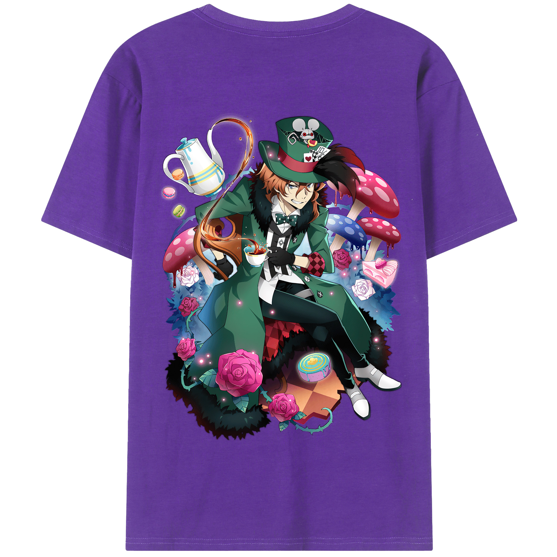 （画像用） 文豪ストレイドッグス Bungo Stray Dogs 綿100％半袖Tシャツ（背面プリント）