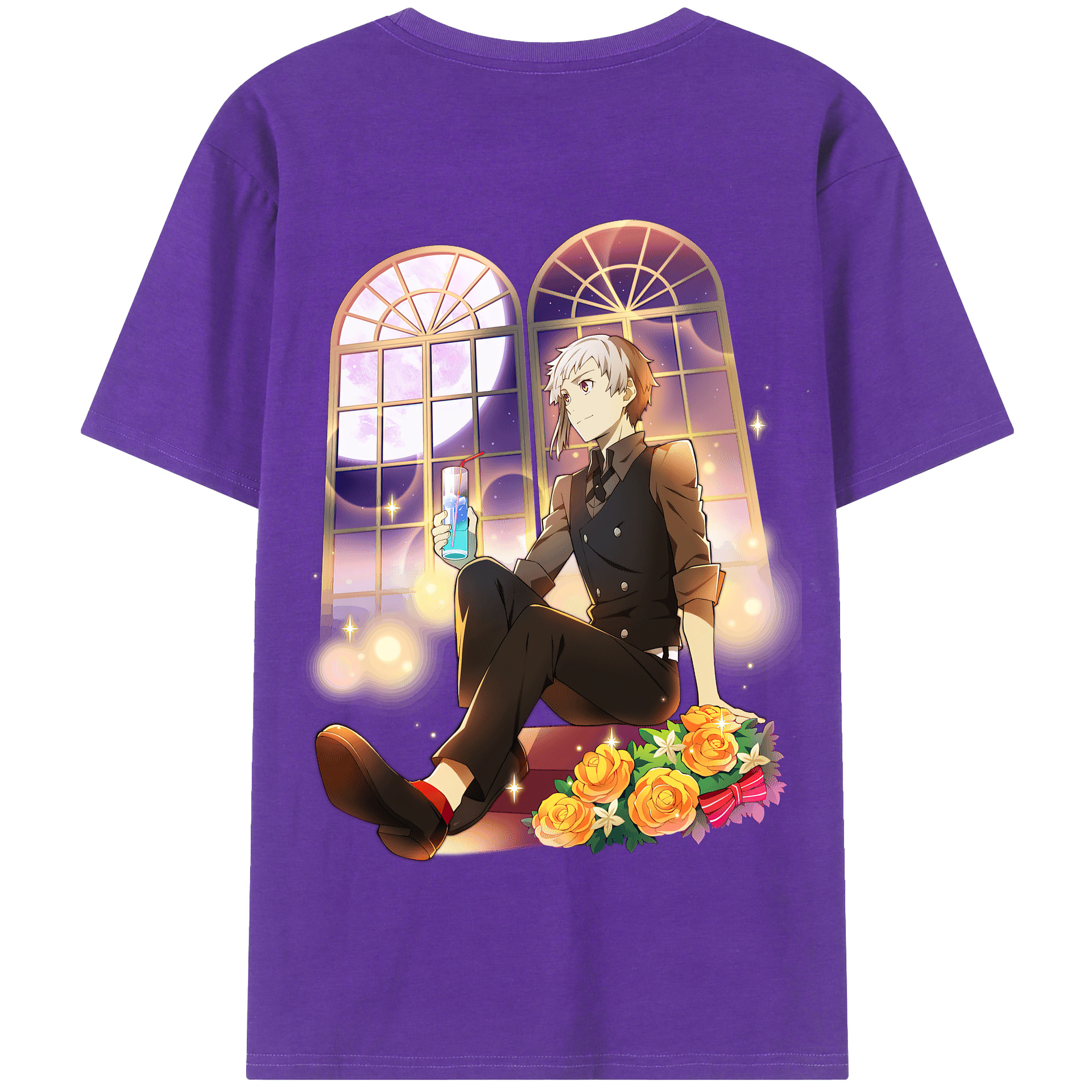 （画像用） 文豪ストレイドッグス Bungo Stray Dogs 綿100％半袖Tシャツ（背面プリント）
