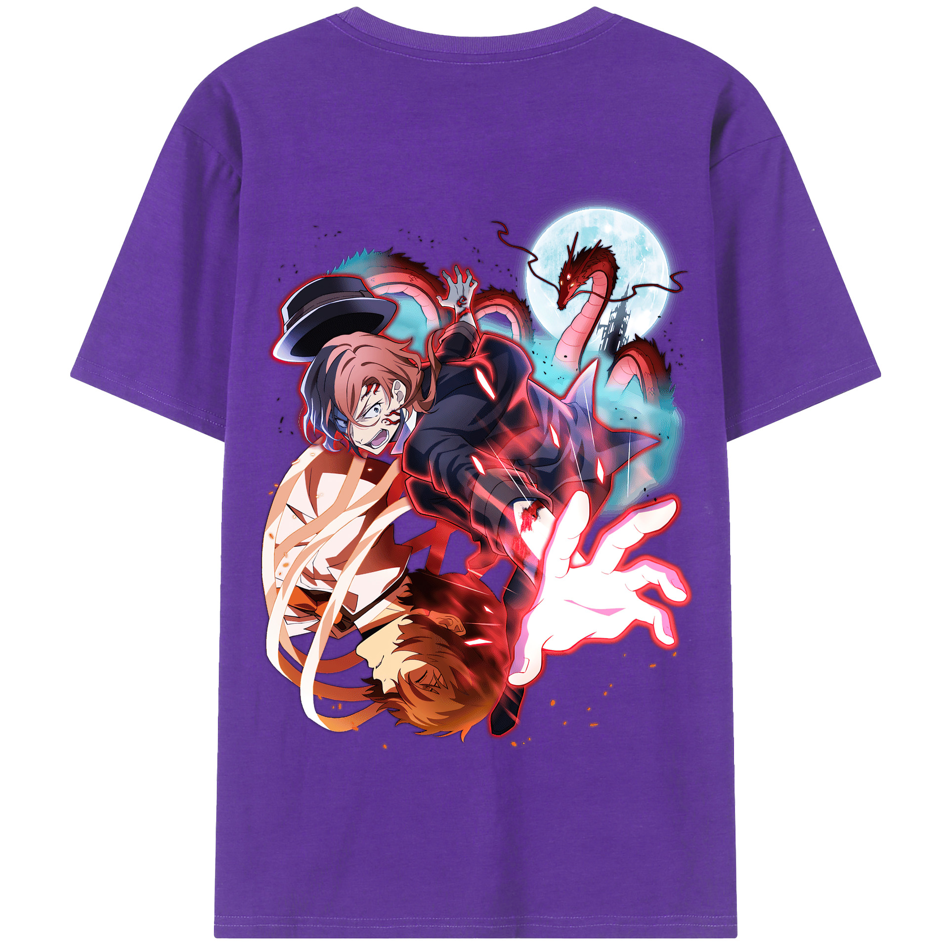 （画像用） 文豪ストレイドッグス Bungo Stray Dogs 綿100％半袖Tシャツ（背面プリント）