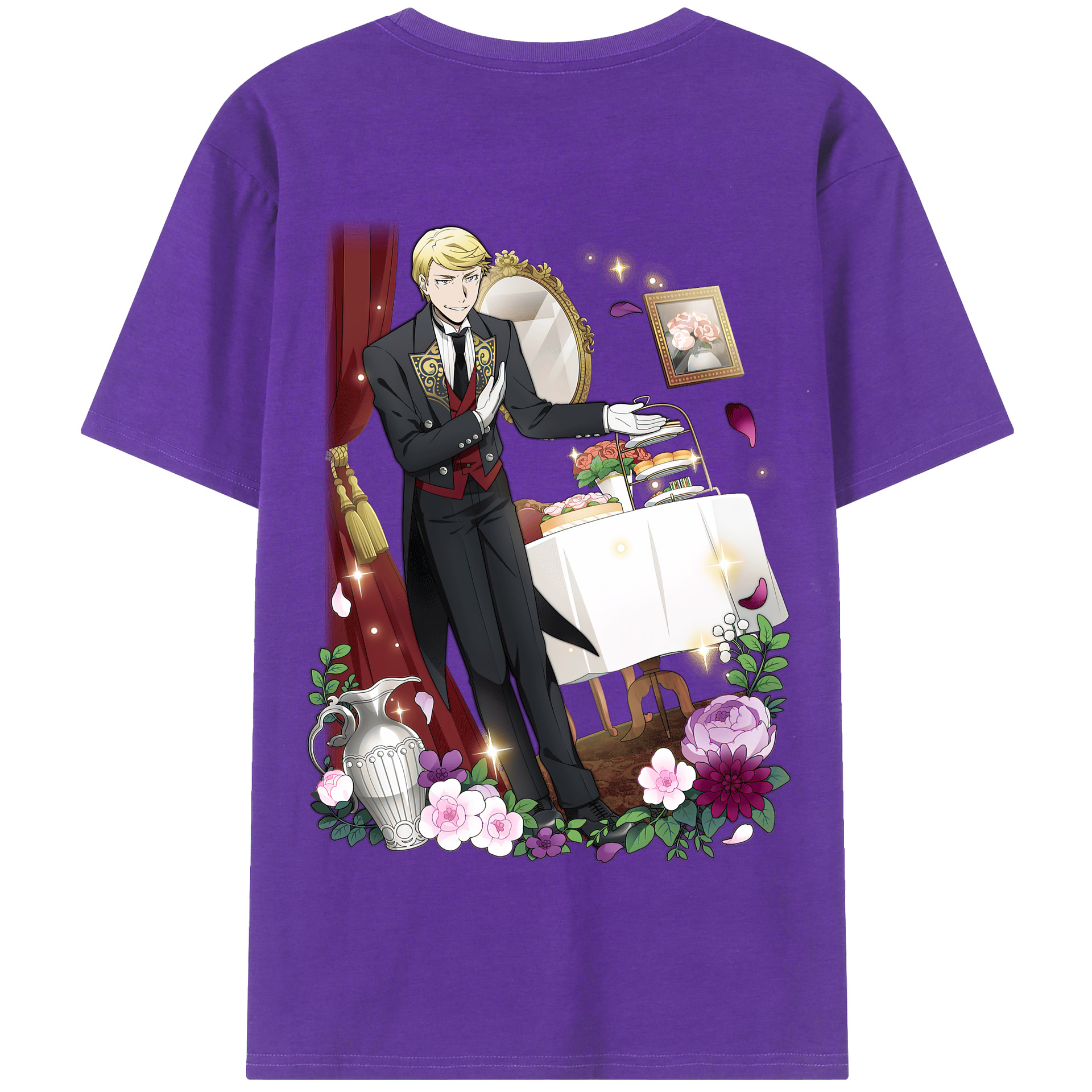 （画像用） 文豪ストレイドッグス Bungo Stray Dogs 綿100％半袖Tシャツ（背面プリント）