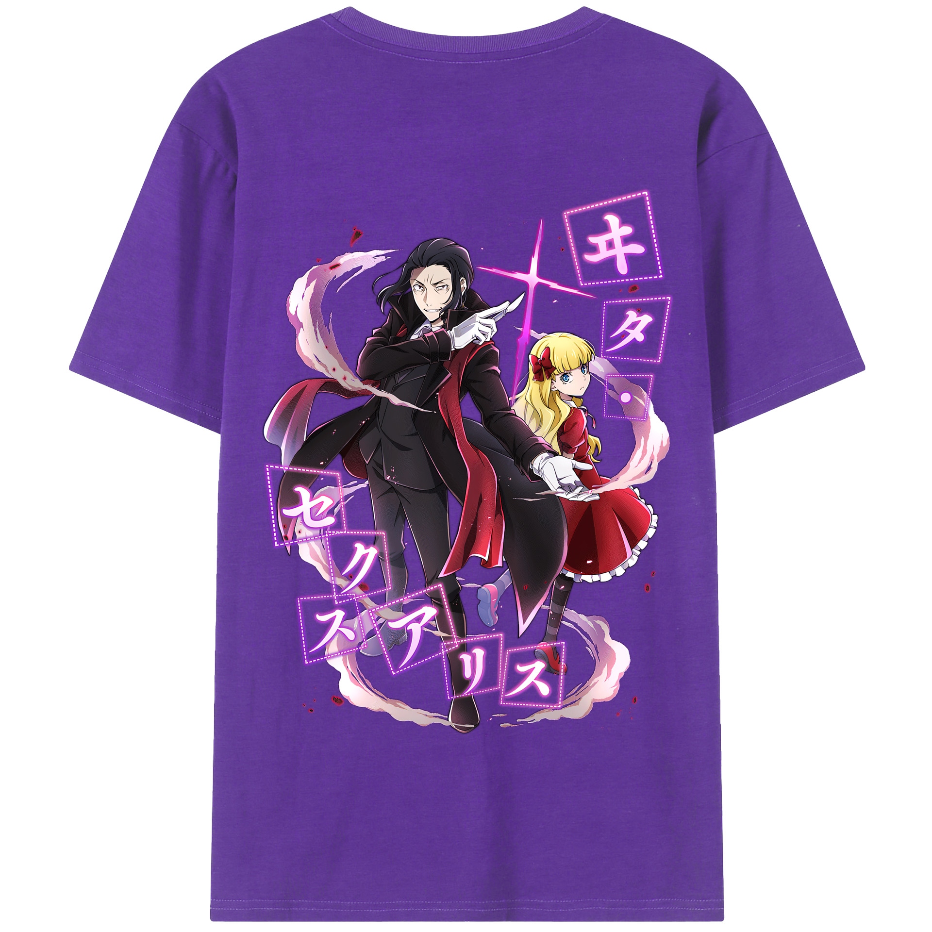 （画像用） 文豪ストレイドッグス Bungo Stray Dogs 綿100％半袖Tシャツ（背面プリント）
