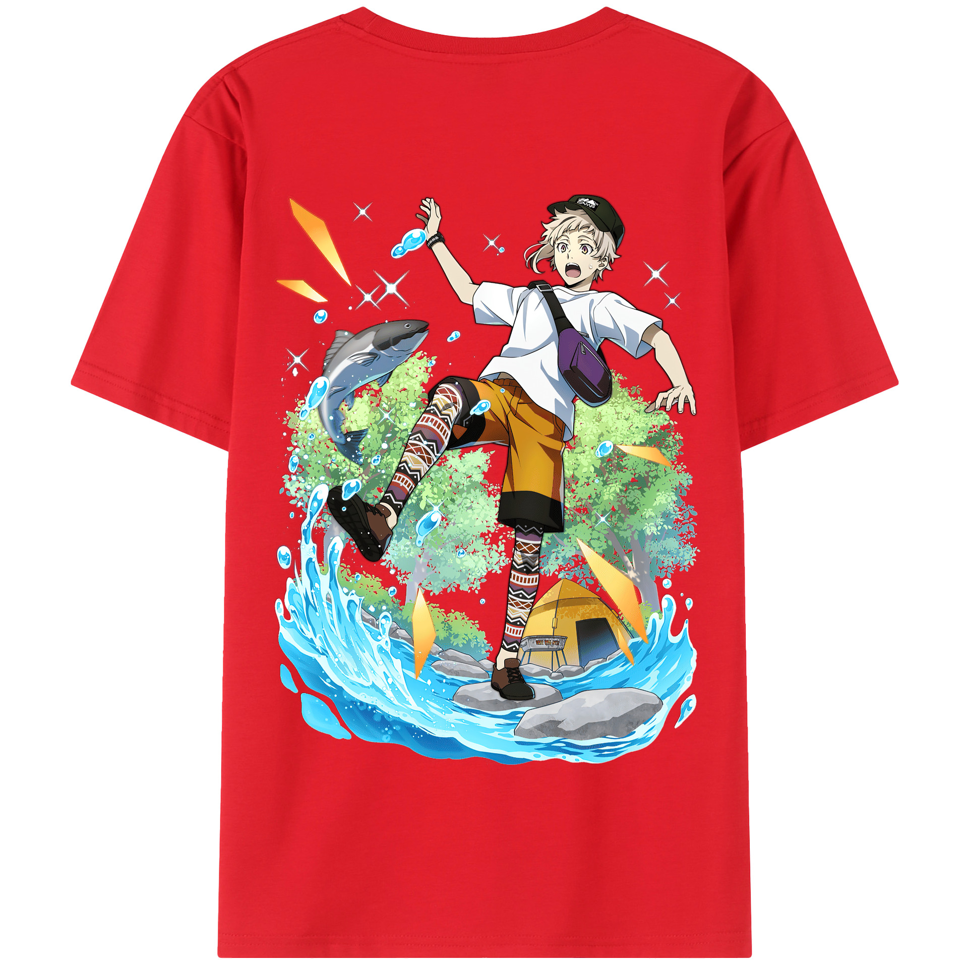 （画像用） 文豪ストレイドッグス Bungo Stray Dogs 綿100％半袖Tシャツ（背面プリント）