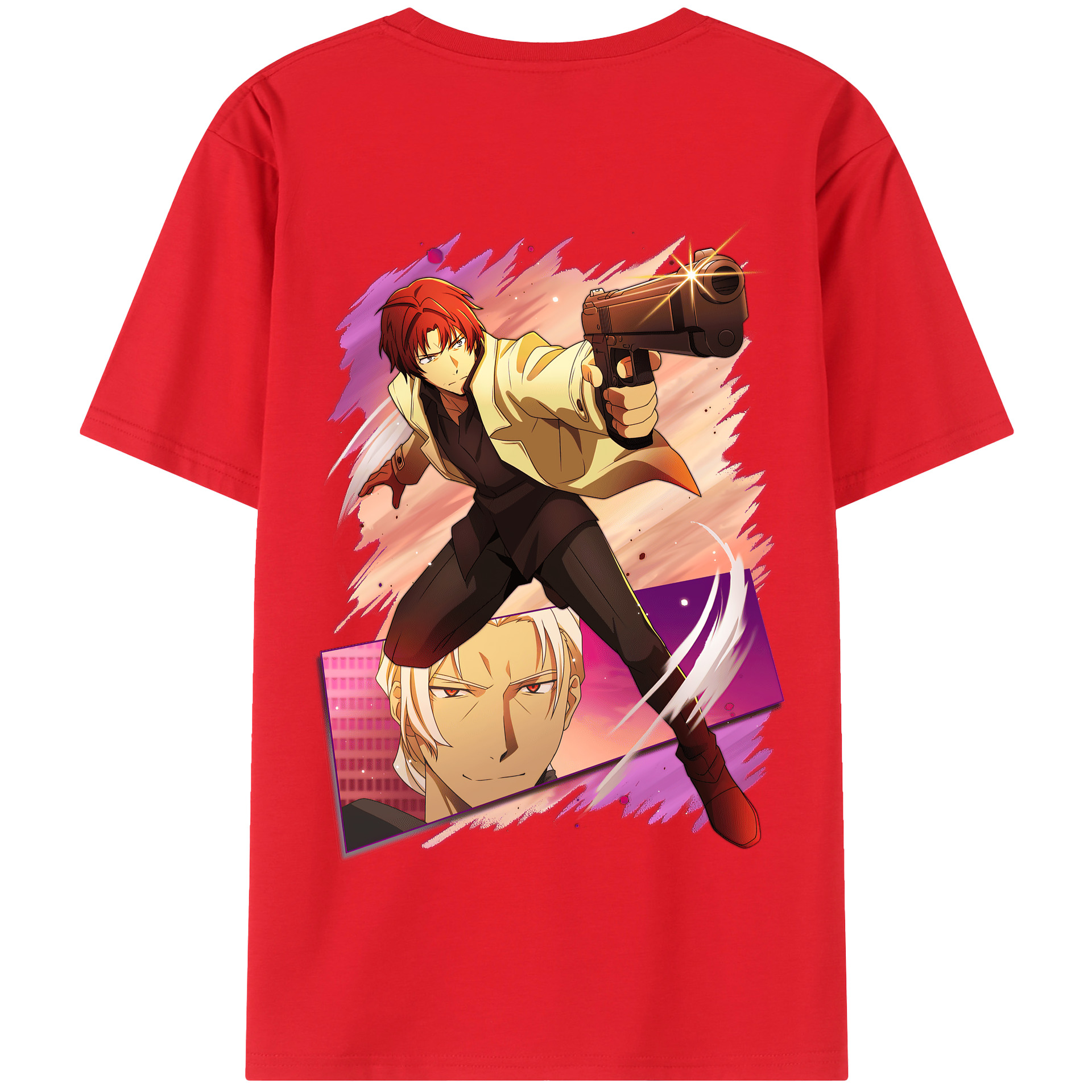 （画像用） 文豪ストレイドッグス Bungo Stray Dogs 綿100％半袖Tシャツ（背面プリント）