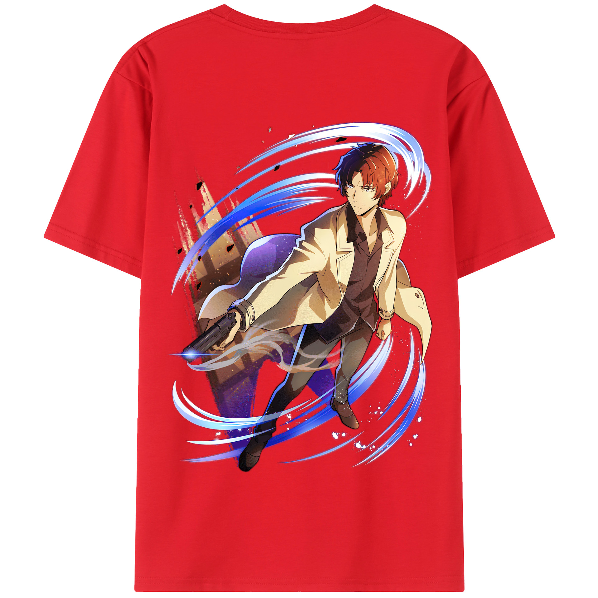 （画像用） 文豪ストレイドッグス Bungo Stray Dogs 綿100％半袖Tシャツ（背面プリント）