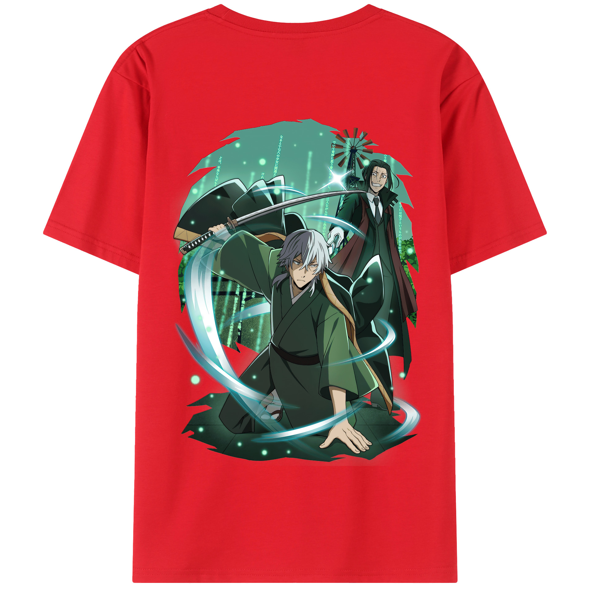（画像用） 文豪ストレイドッグス Bungo Stray Dogs 綿100％半袖Tシャツ（背面プリント）