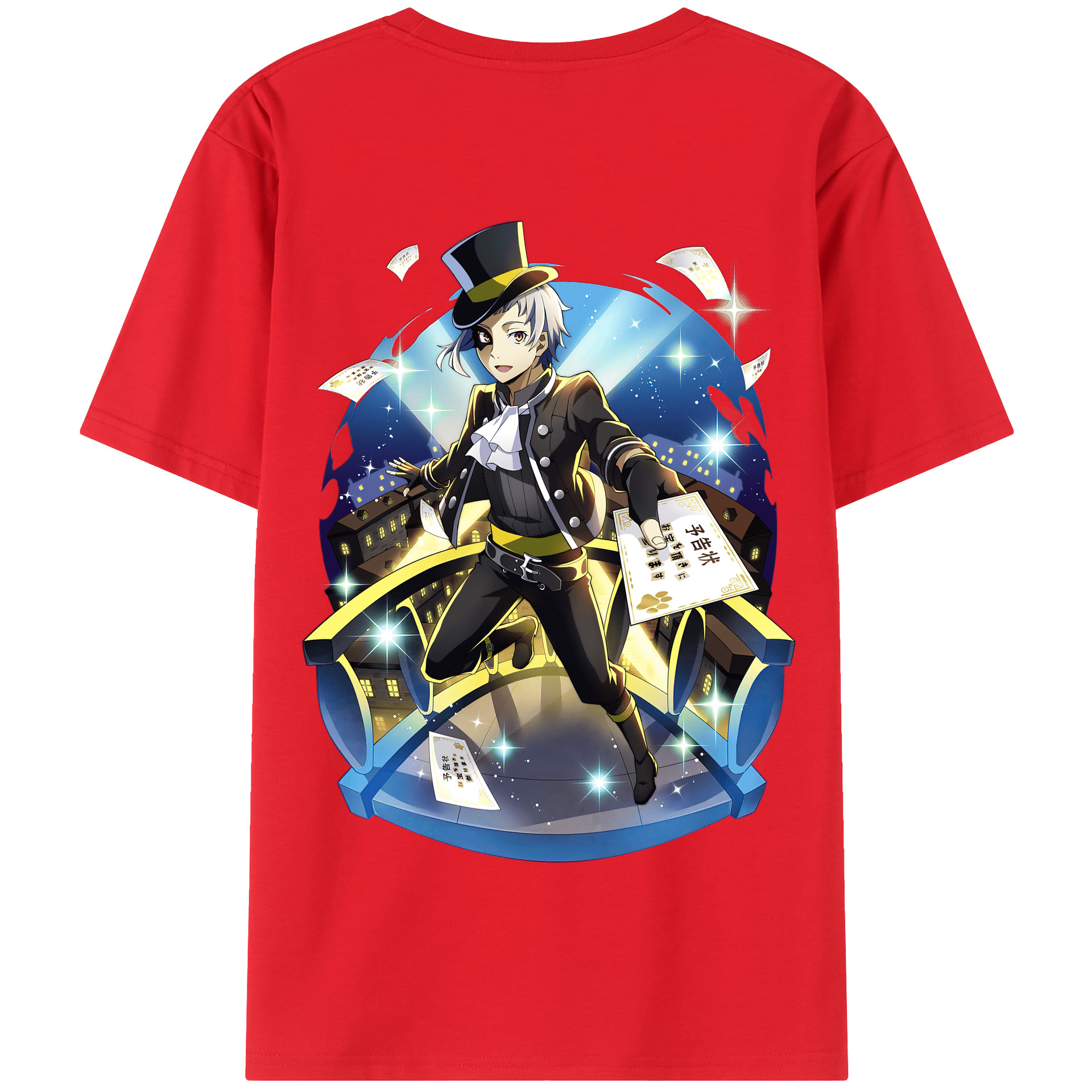 （画像用） 文豪ストレイドッグス Bungo Stray Dogs 綿100％半袖Tシャツ（背面プリント）