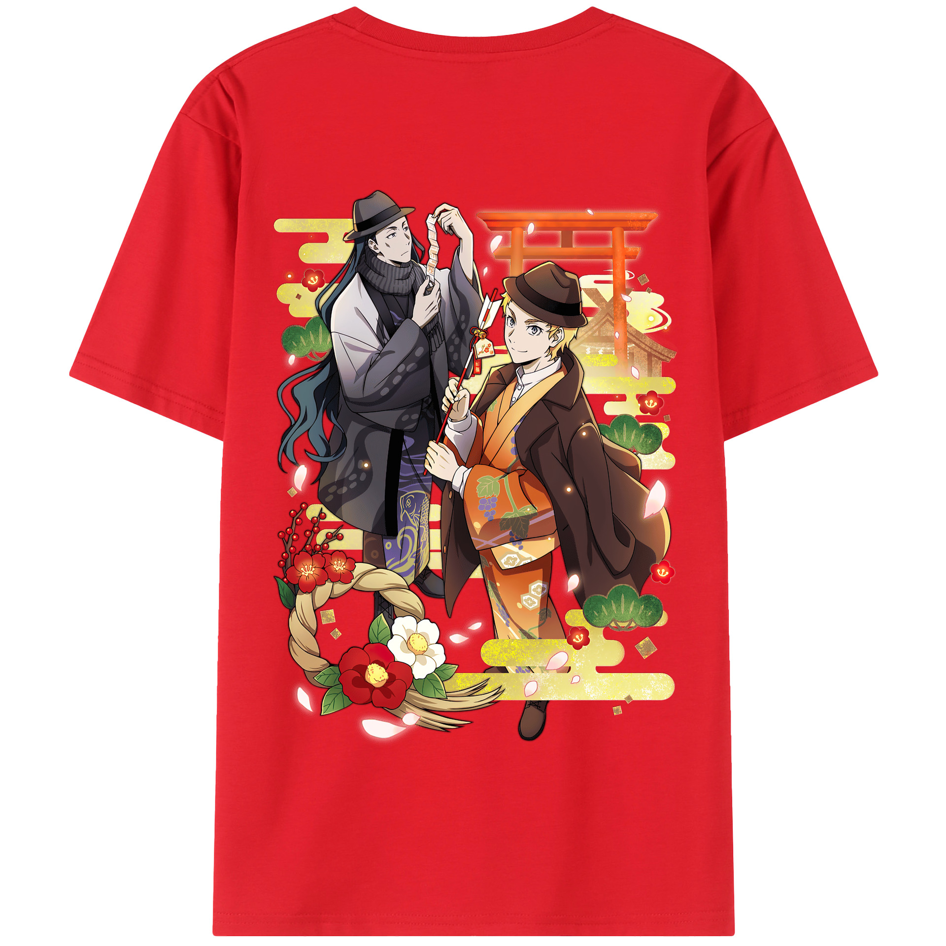 （画像用） 文豪ストレイドッグス Bungo Stray Dogs 綿100％半袖Tシャツ（背面プリント）