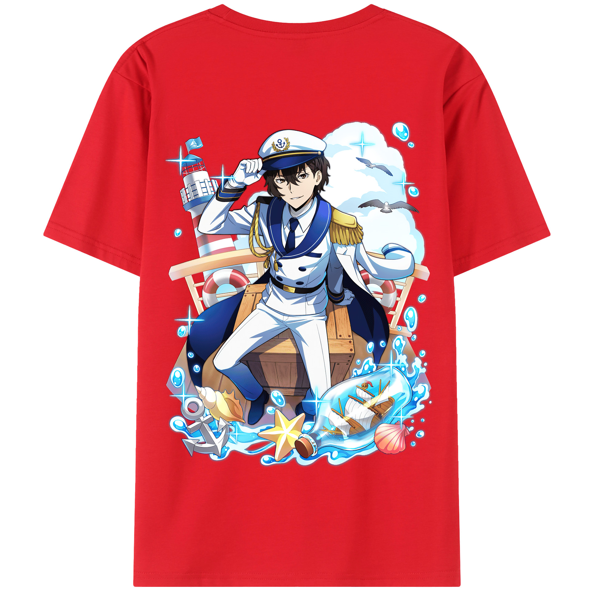（画像用） 文豪ストレイドッグス Bungo Stray Dogs 綿100％半袖Tシャツ（背面プリント）