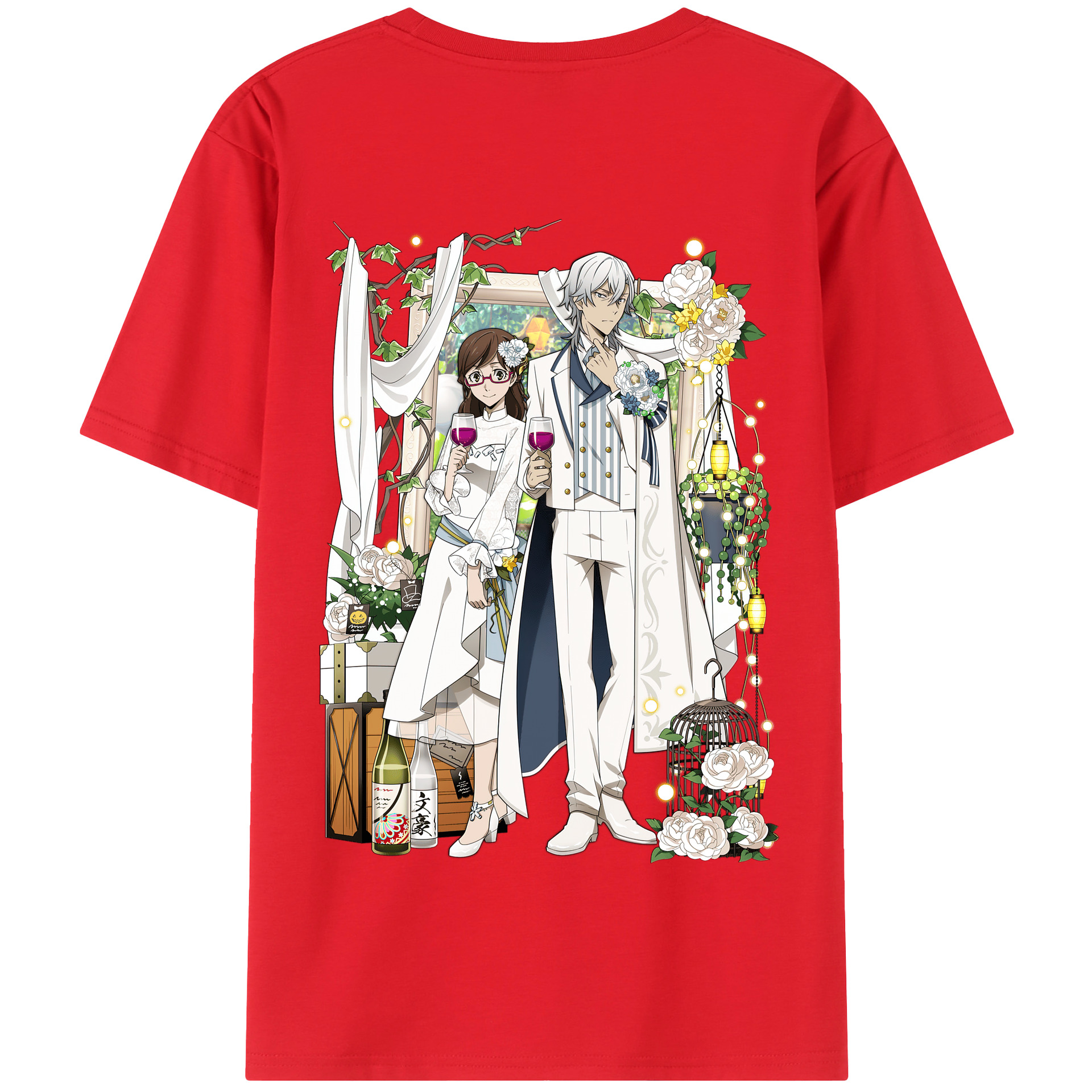 （画像用） 文豪ストレイドッグス Bungo Stray Dogs 綿100％半袖Tシャツ（背面プリント）