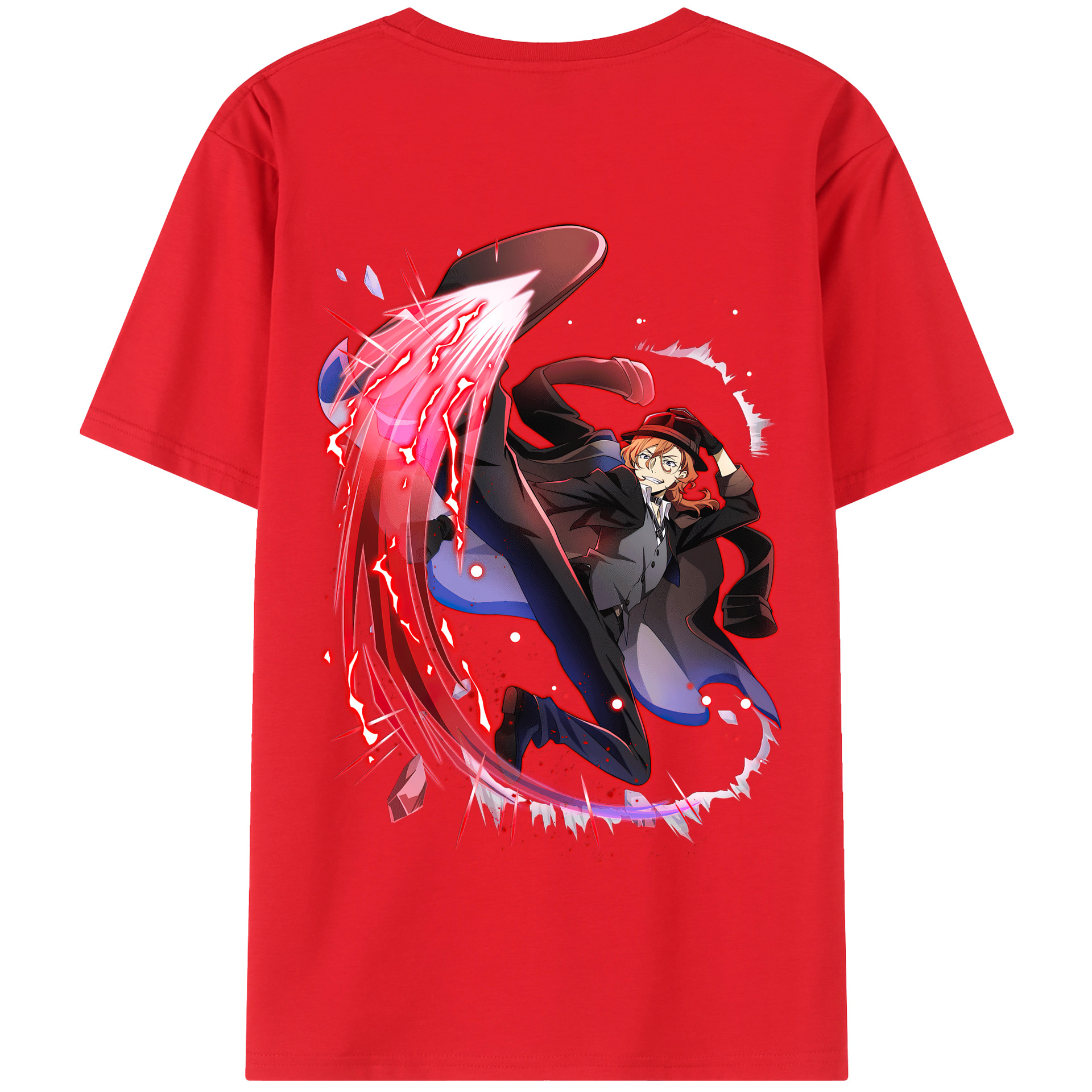 （画像用） 文豪ストレイドッグス Bungo Stray Dogs 綿100％半袖Tシャツ（背面プリント）