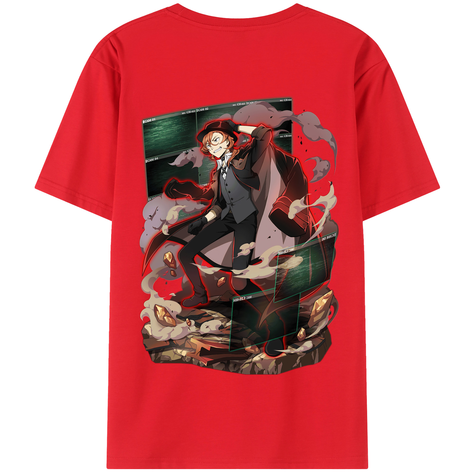（画像用） 文豪ストレイドッグス Bungo Stray Dogs 綿100％半袖Tシャツ（背面プリント）