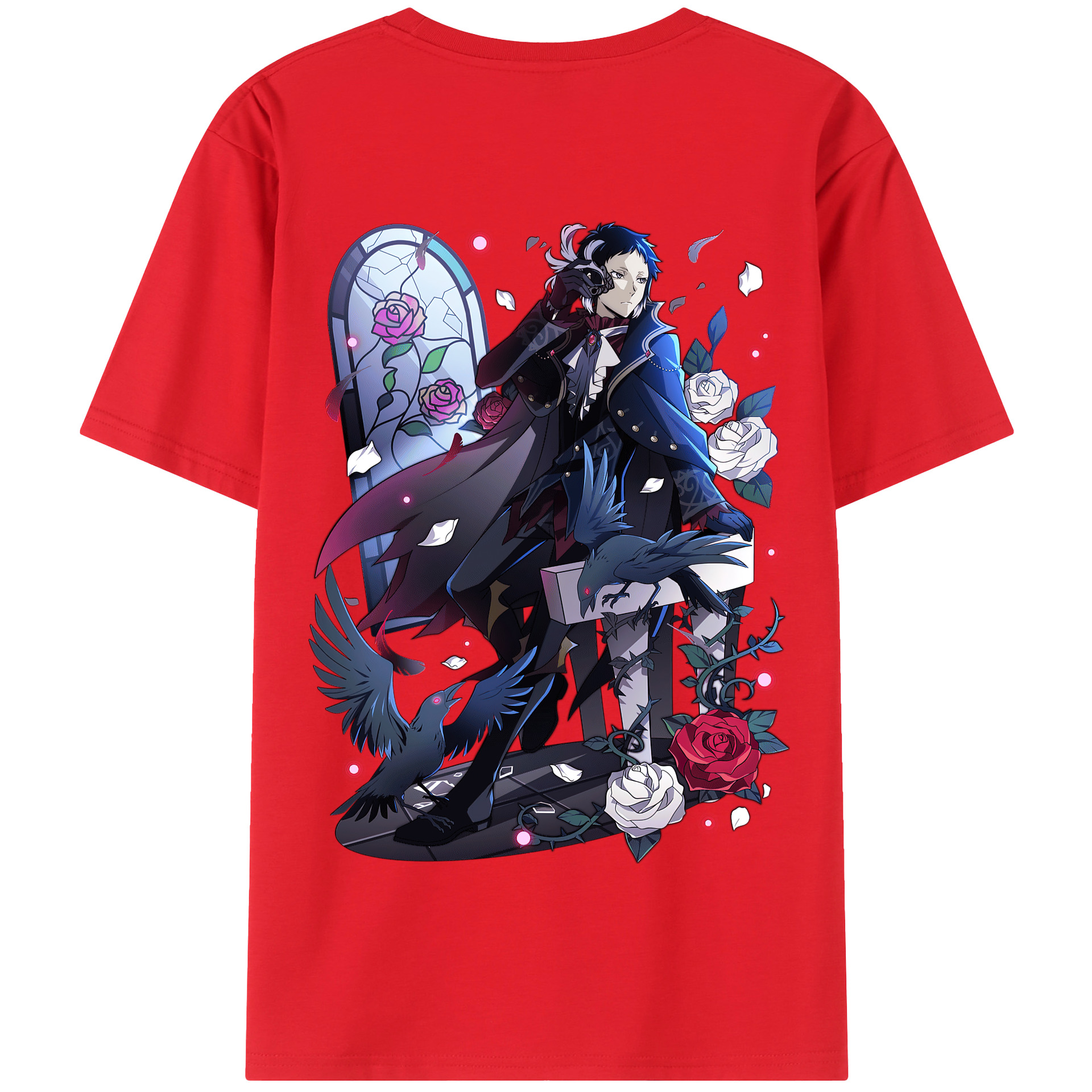 （画像用） 文豪ストレイドッグス Bungo Stray Dogs 綿100％半袖Tシャツ（背面プリント）