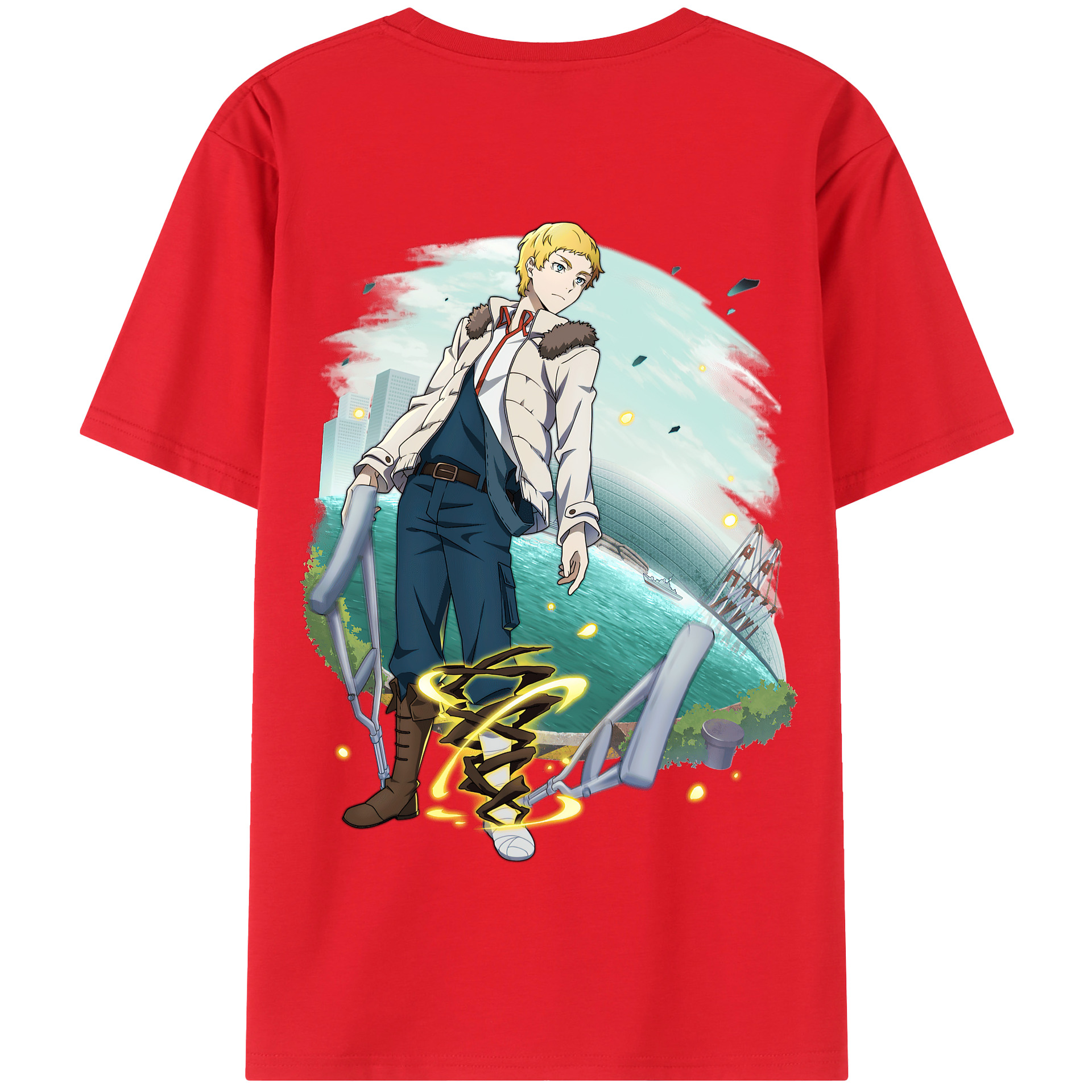 （画像用） 文豪ストレイドッグス Bungo Stray Dogs 綿100％半袖Tシャツ（背面プリント）