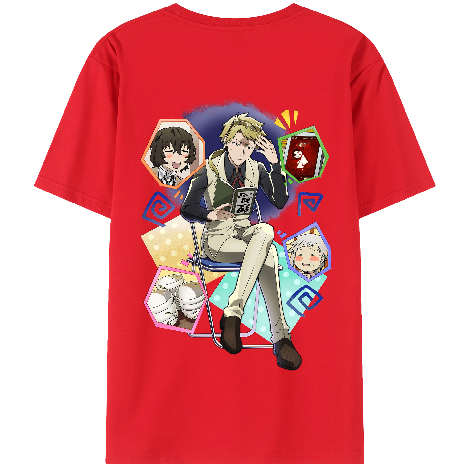 （画像用） 文豪ストレイドッグス Bungo Stray Dogs 綿100％半袖Tシャツ（背面プリント）