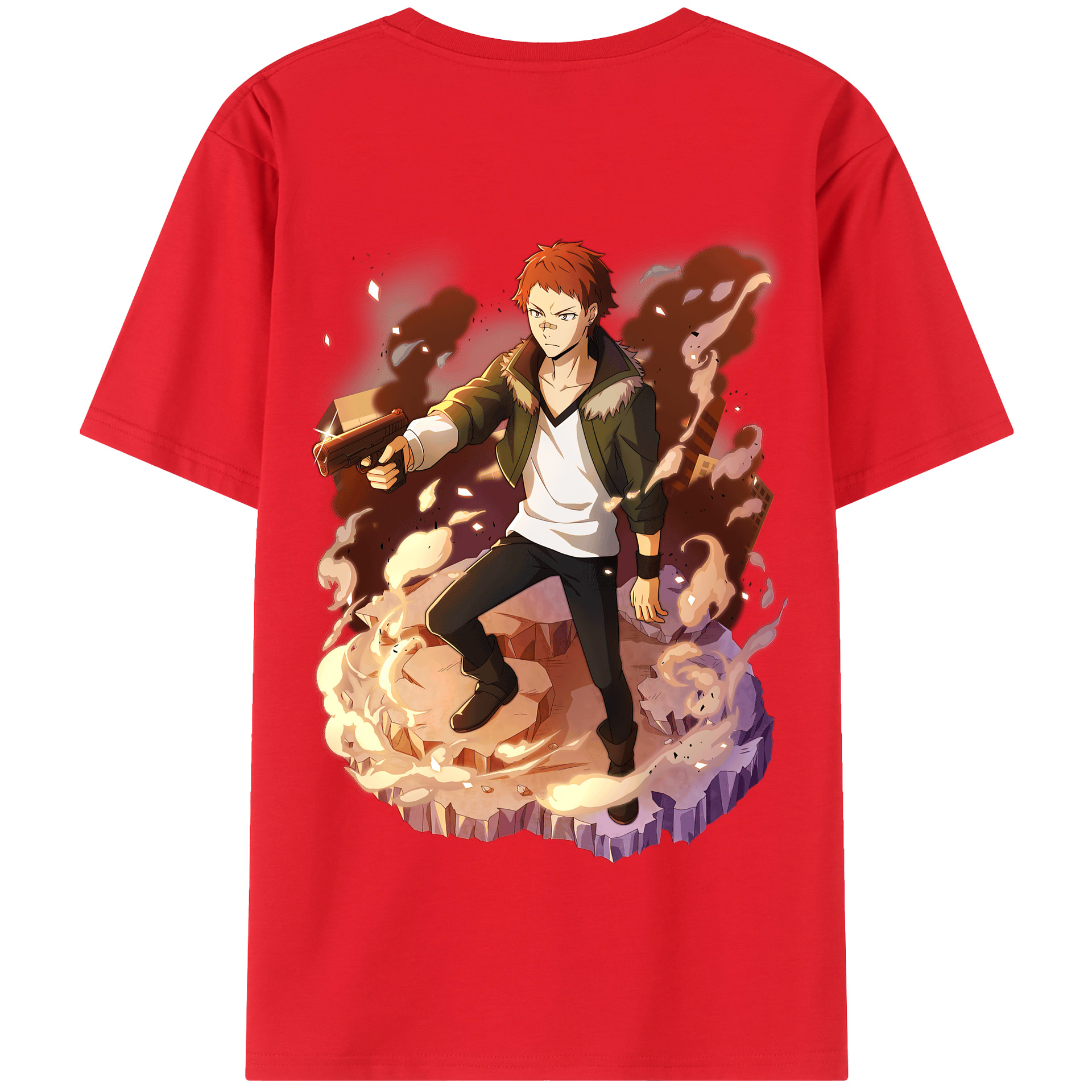 （画像用） 文豪ストレイドッグス Bungo Stray Dogs 綿100％半袖Tシャツ（背面プリント）