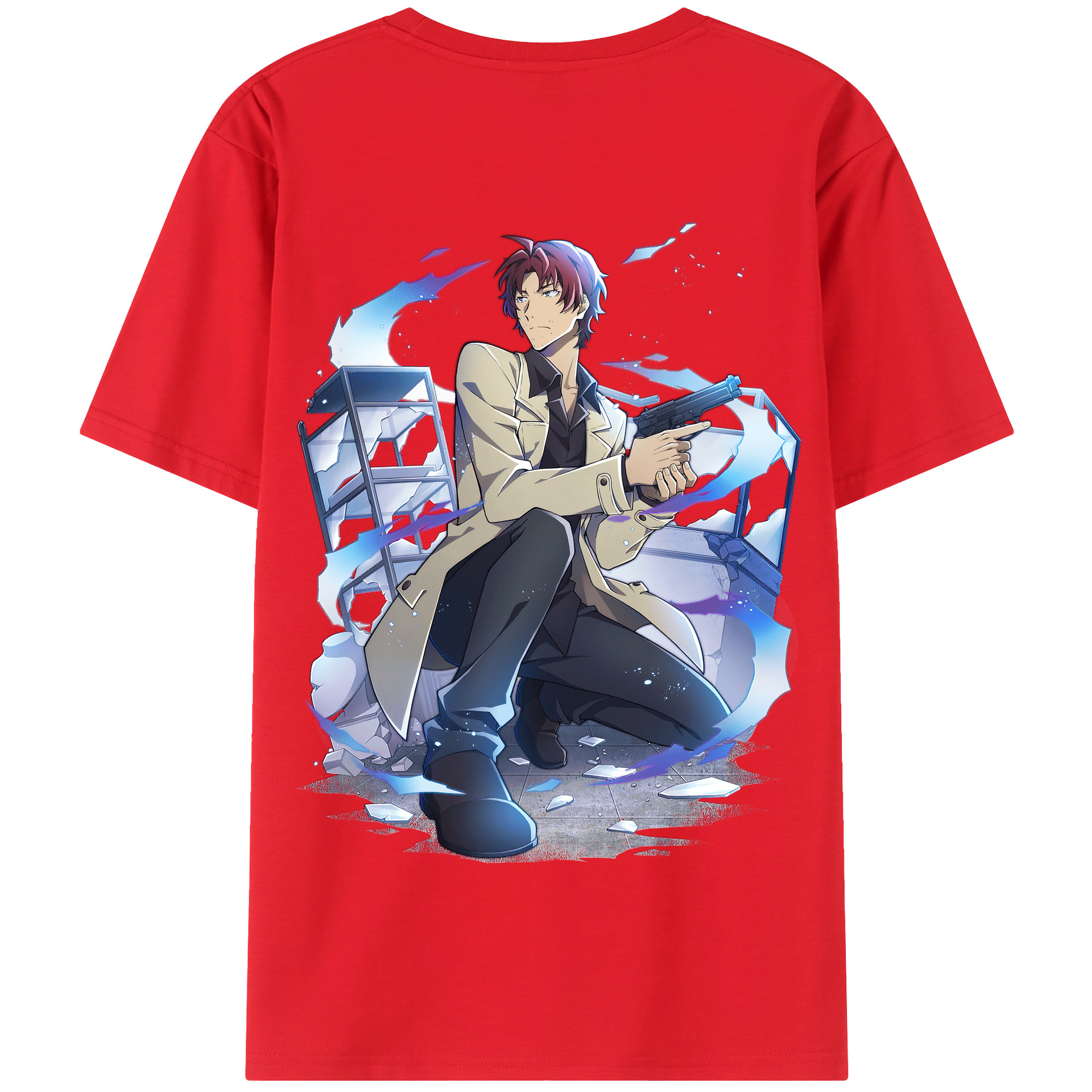 （画像用） 文豪ストレイドッグス Bungo Stray Dogs 綿100％半袖Tシャツ（背面プリント）