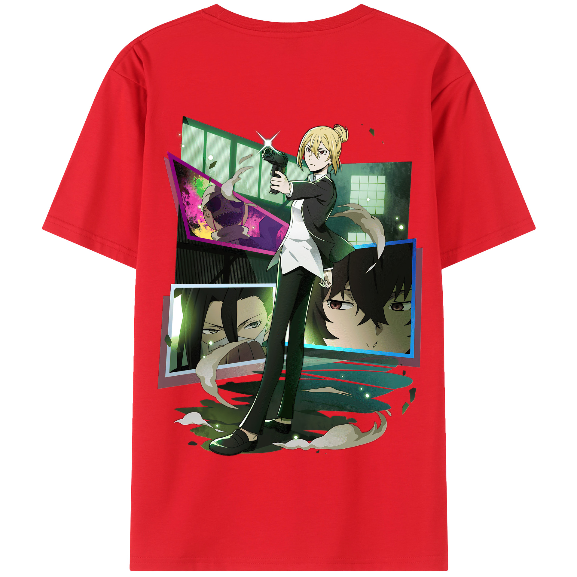 （画像用） 文豪ストレイドッグス Bungo Stray Dogs 綿100％半袖Tシャツ（背面プリント）