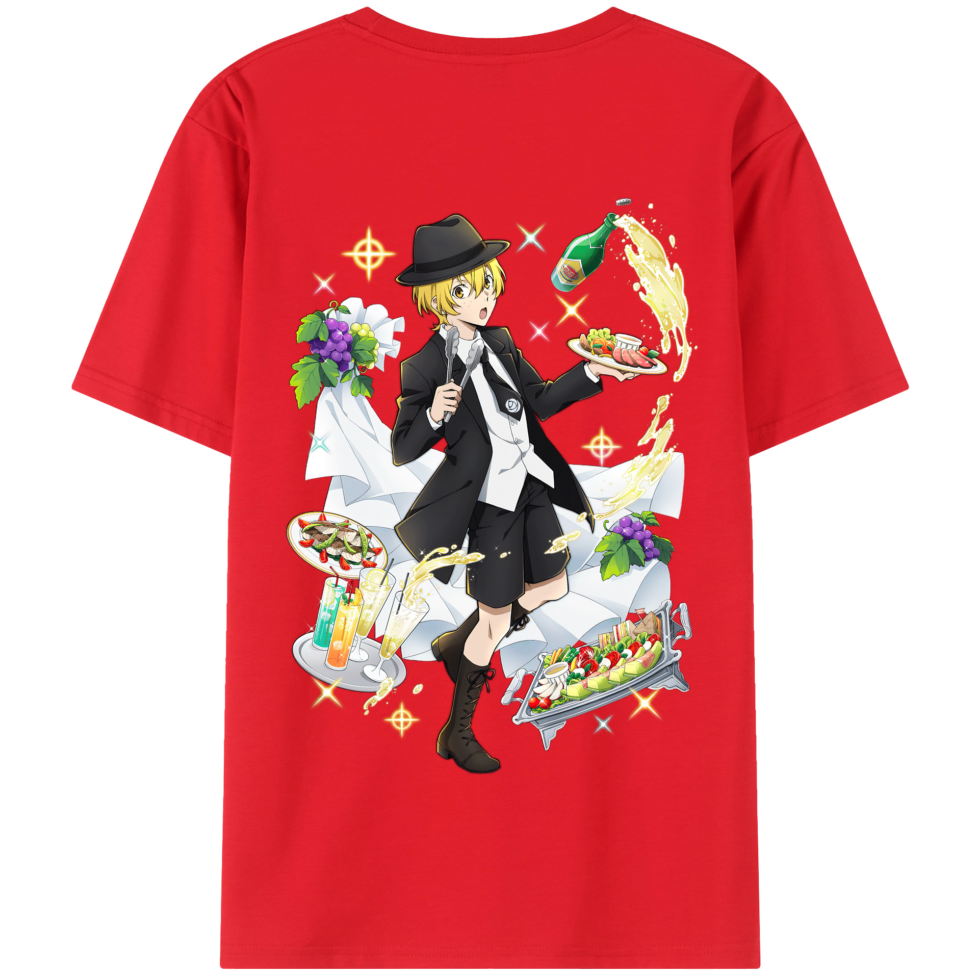 （画像用） 文豪ストレイドッグス Bungo Stray Dogs 綿100％半袖Tシャツ（背面プリント）