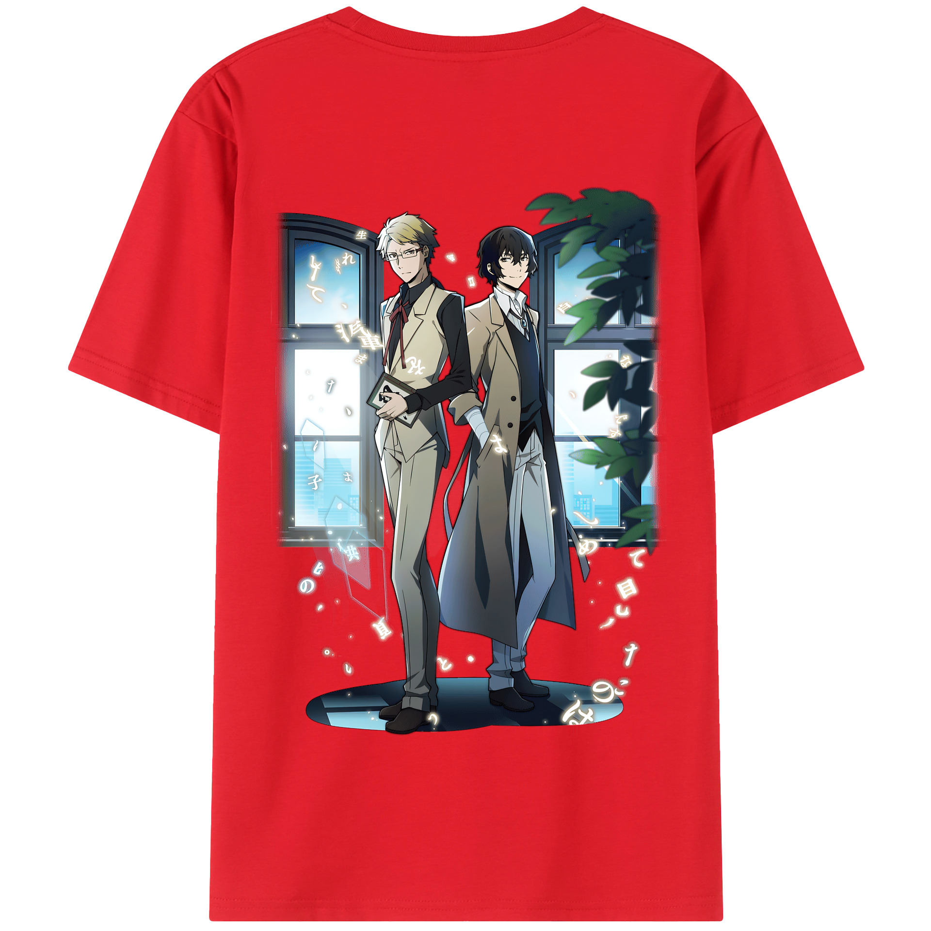 （画像用） 文豪ストレイドッグス Bungo Stray Dogs 綿100％半袖Tシャツ（背面プリント）