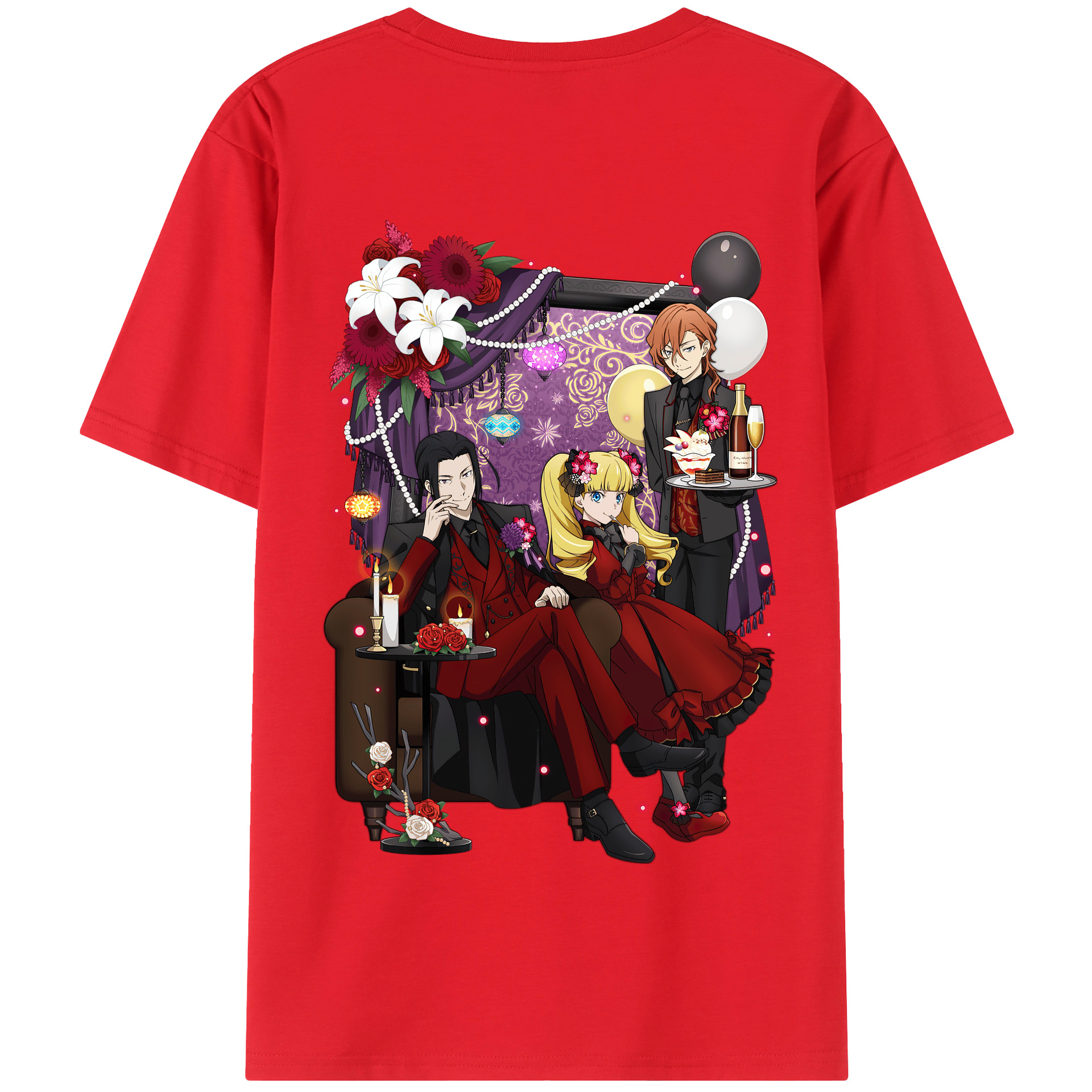 （画像用） 文豪ストレイドッグス Bungo Stray Dogs 綿100％半袖Tシャツ（背面プリント）