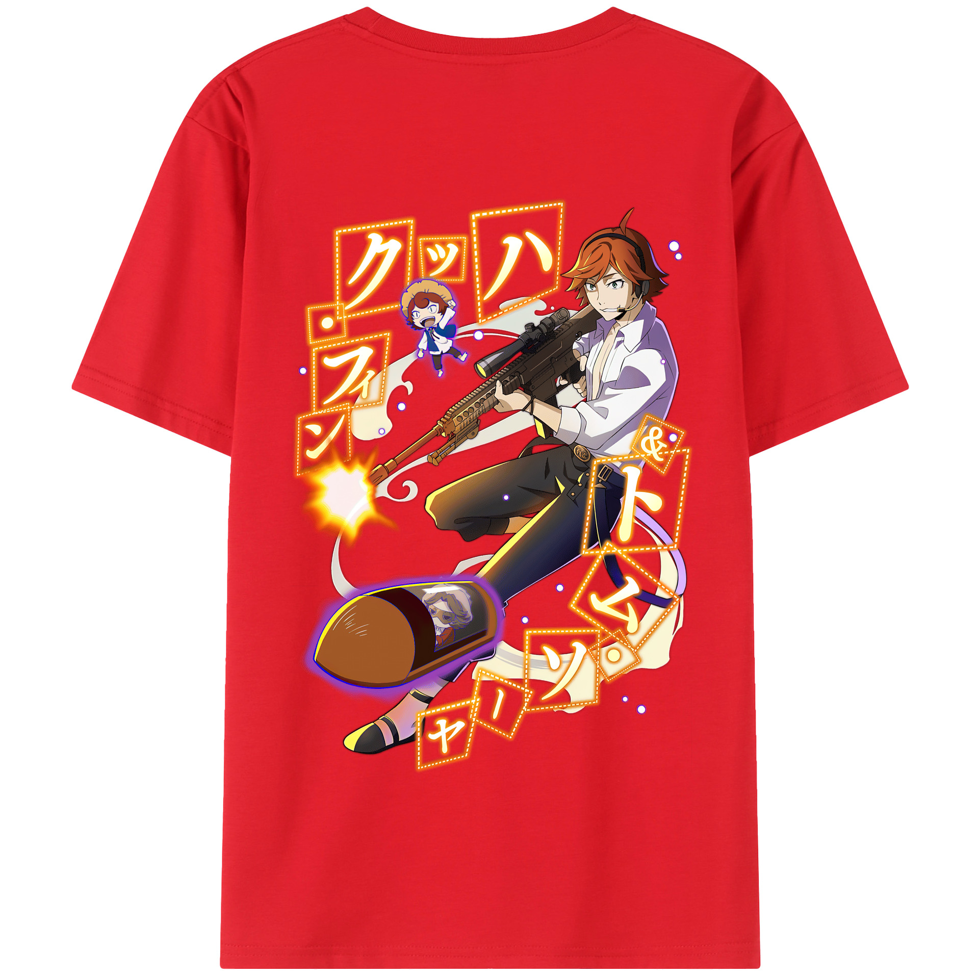 （画像用） 文豪ストレイドッグス Bungo Stray Dogs 綿100％半袖Tシャツ（背面プリント）