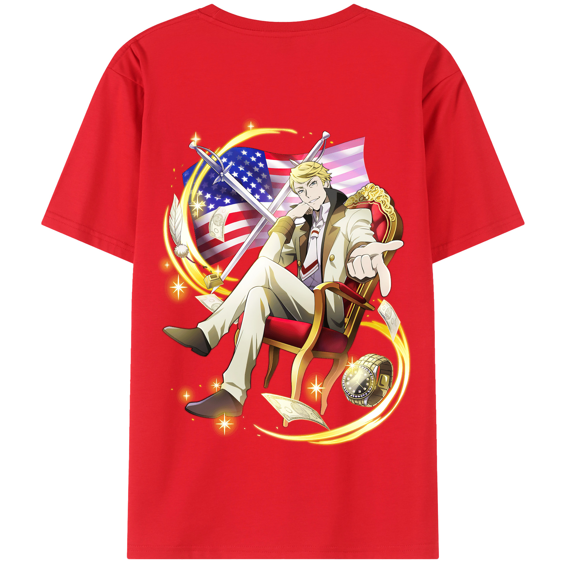 （画像用） 文豪ストレイドッグス Bungo Stray Dogs 綿100％半袖Tシャツ（背面プリント）