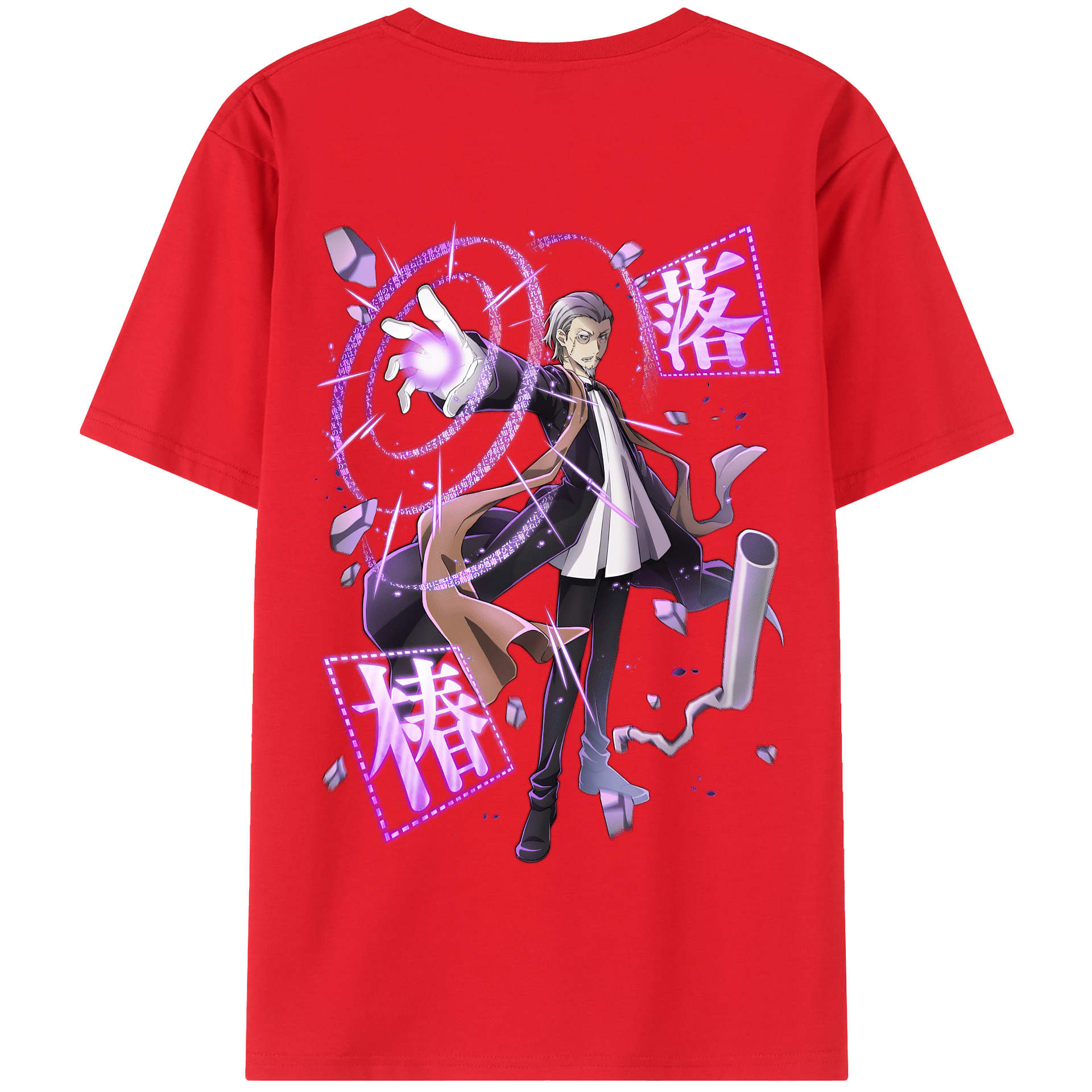 （画像用） 文豪ストレイドッグス Bungo Stray Dogs 綿100％半袖Tシャツ（背面プリント）