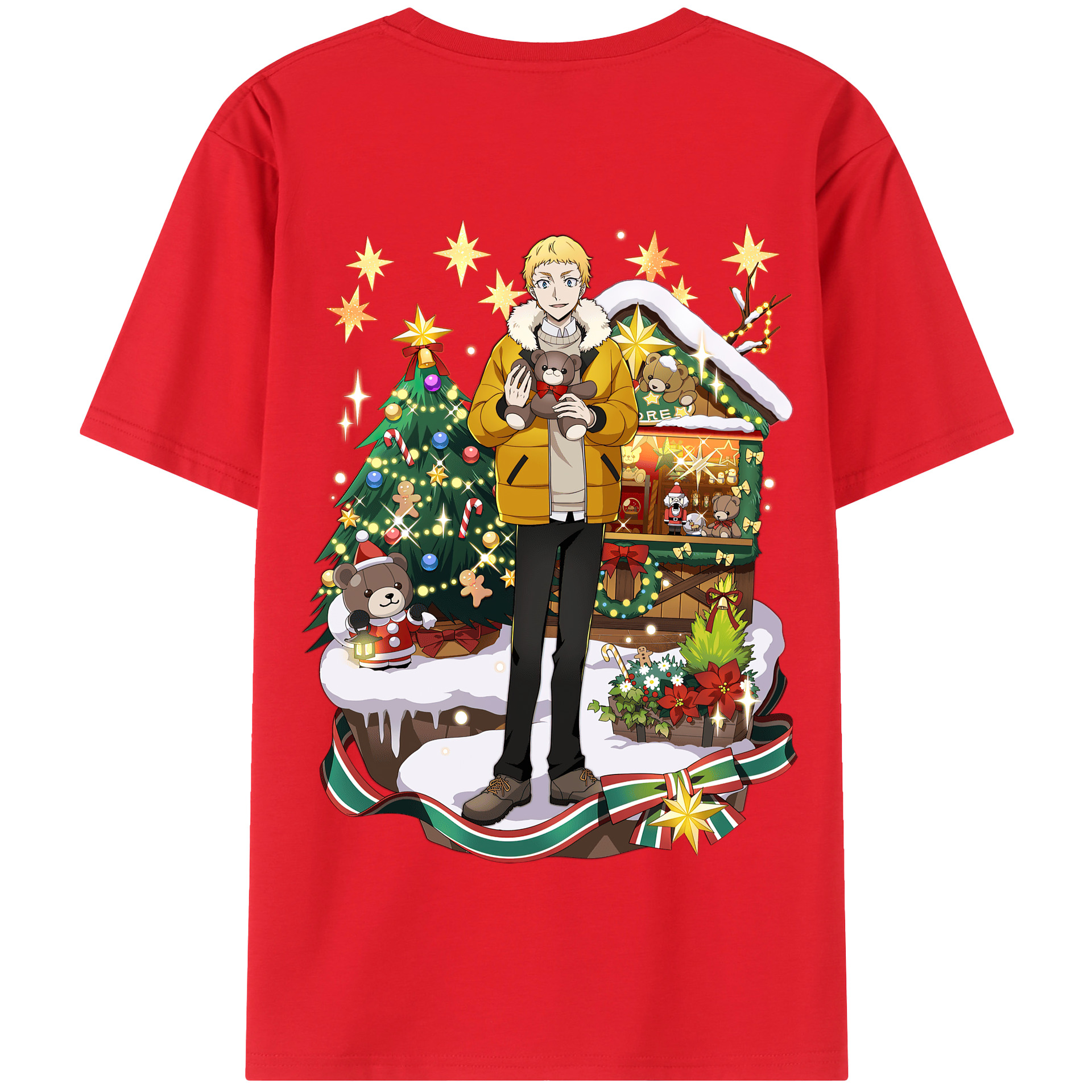 （画像用） 文豪ストレイドッグス Bungo Stray Dogs 綿100％半袖Tシャツ（背面プリント）