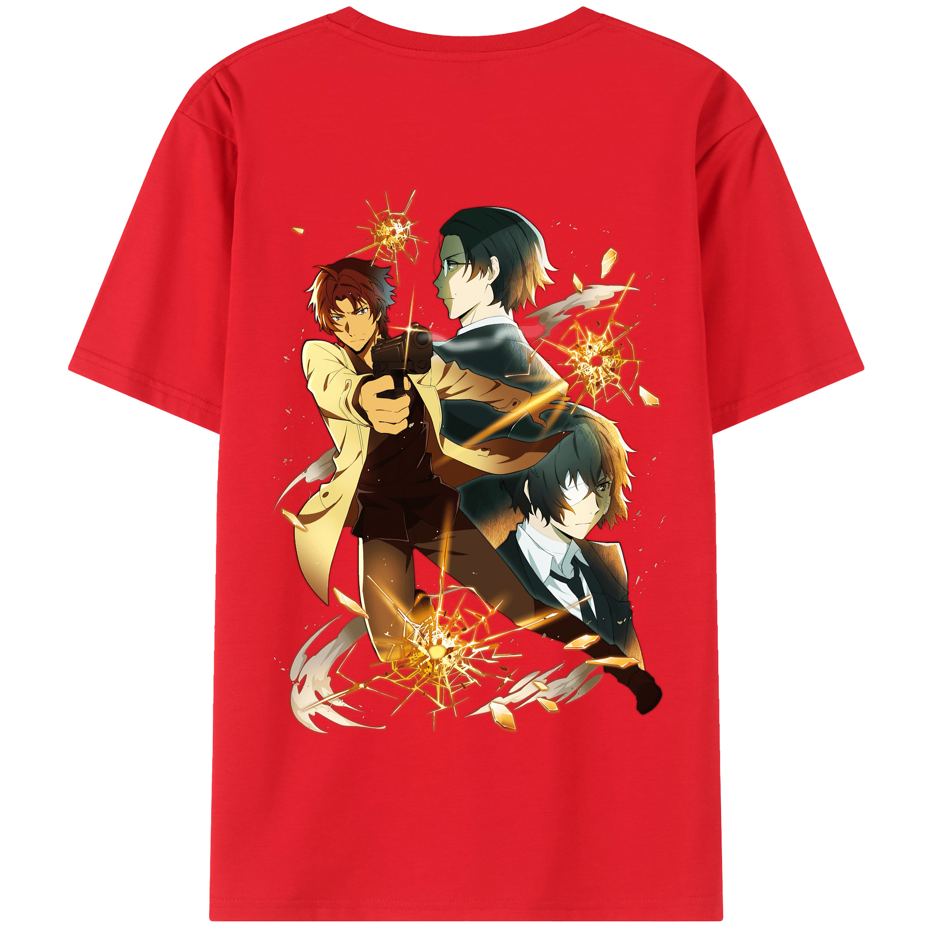 （画像用） 文豪ストレイドッグス Bungo Stray Dogs 綿100％半袖Tシャツ（背面プリント）