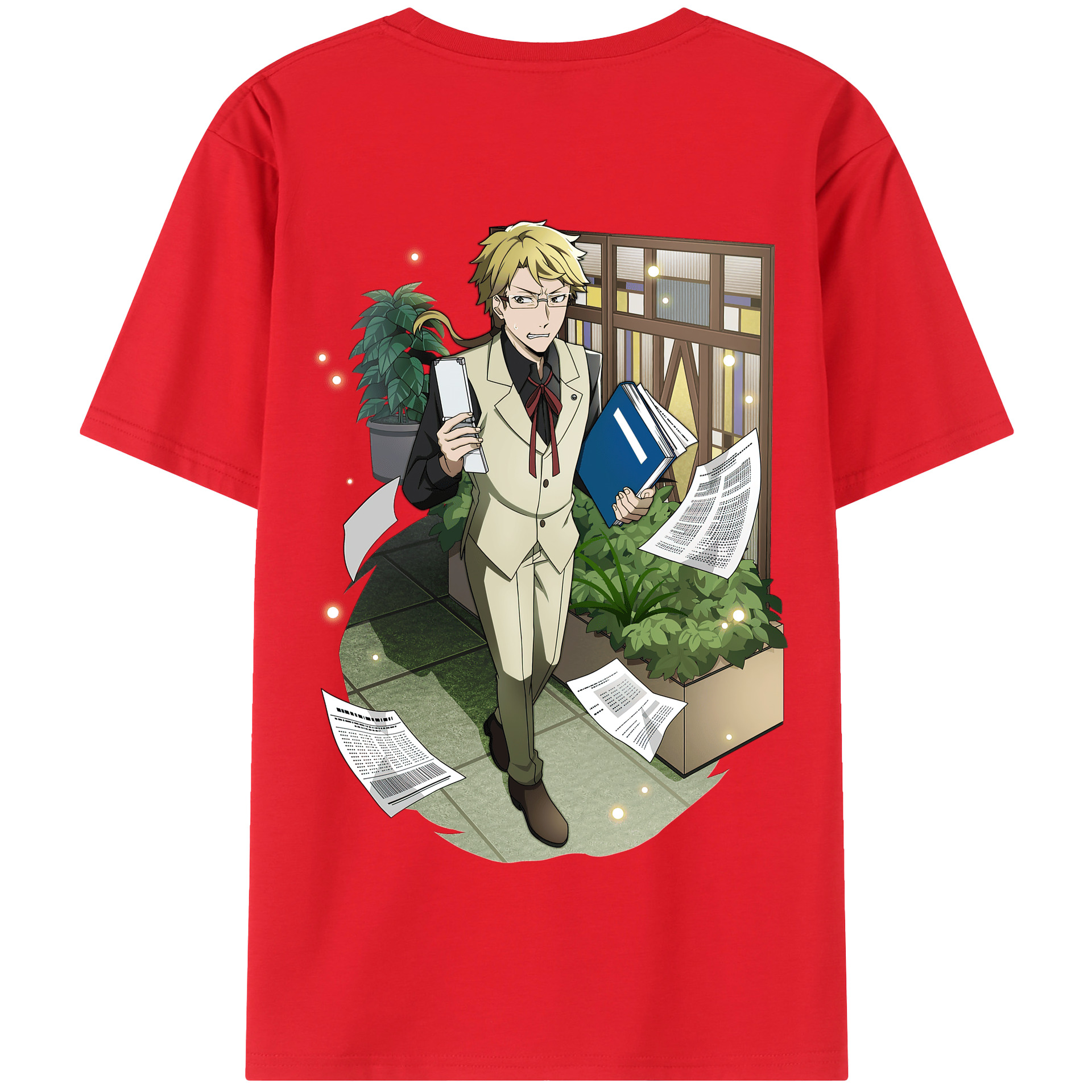 （画像用） 文豪ストレイドッグス Bungo Stray Dogs 綿100％半袖Tシャツ（背面プリント）