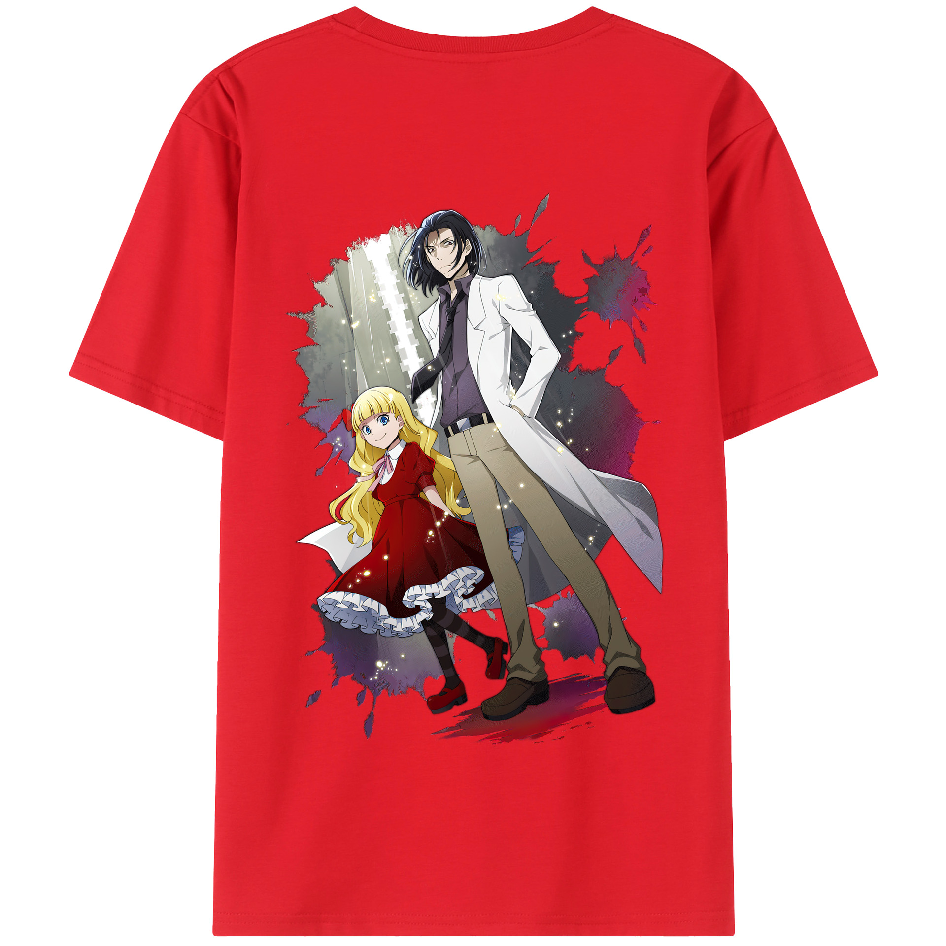 （画像用） 文豪ストレイドッグス Bungo Stray Dogs 綿100％半袖Tシャツ（背面プリント）