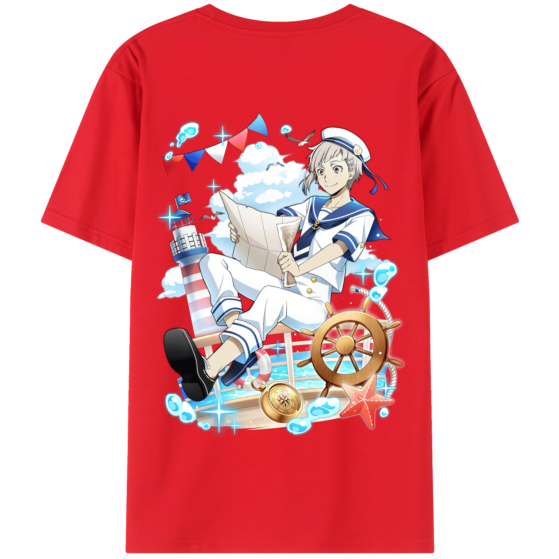 （画像用） 文豪ストレイドッグス Bungo Stray Dogs 綿100％半袖Tシャツ（背面プリント）