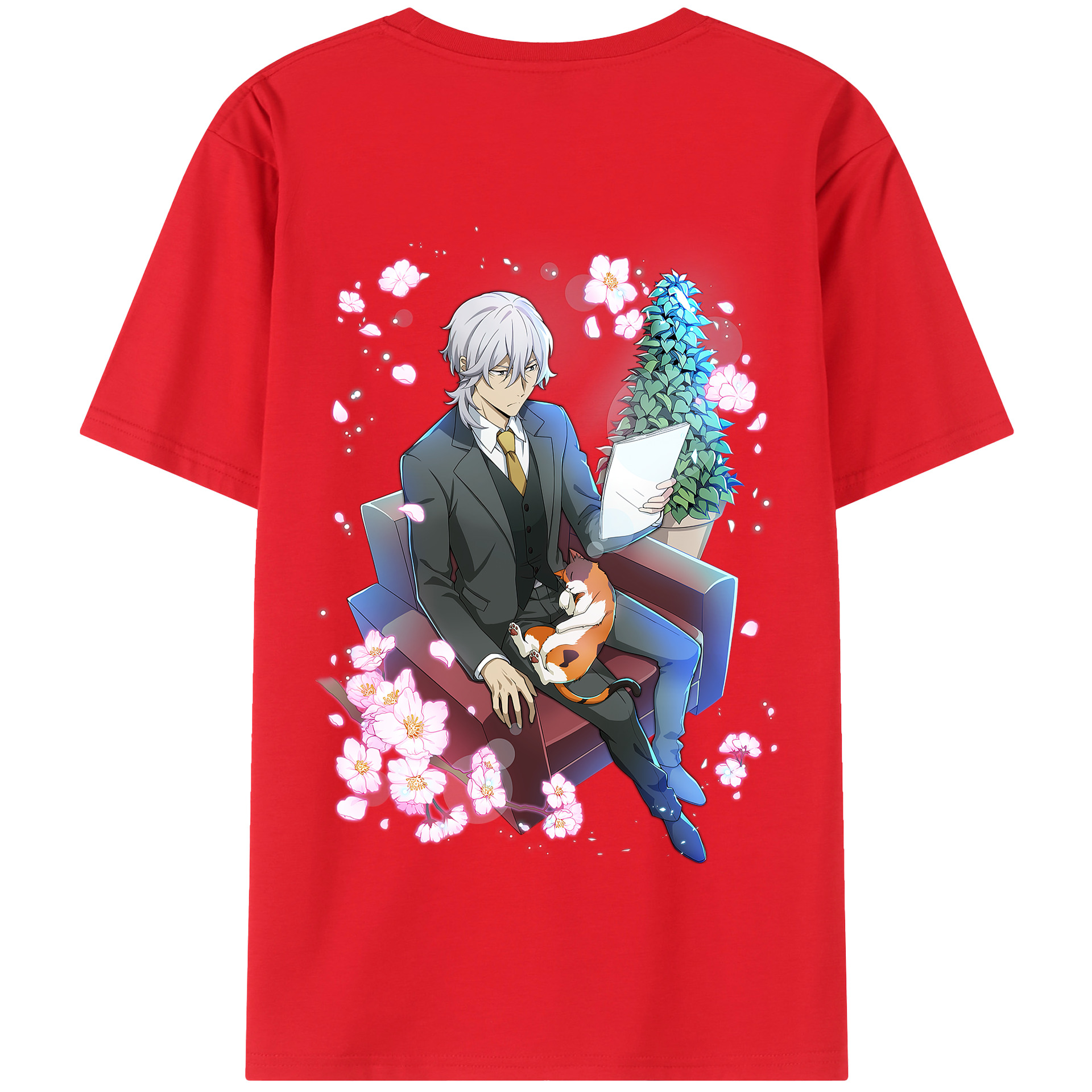 （画像用） 文豪ストレイドッグス Bungo Stray Dogs 綿100％半袖Tシャツ（背面プリント）