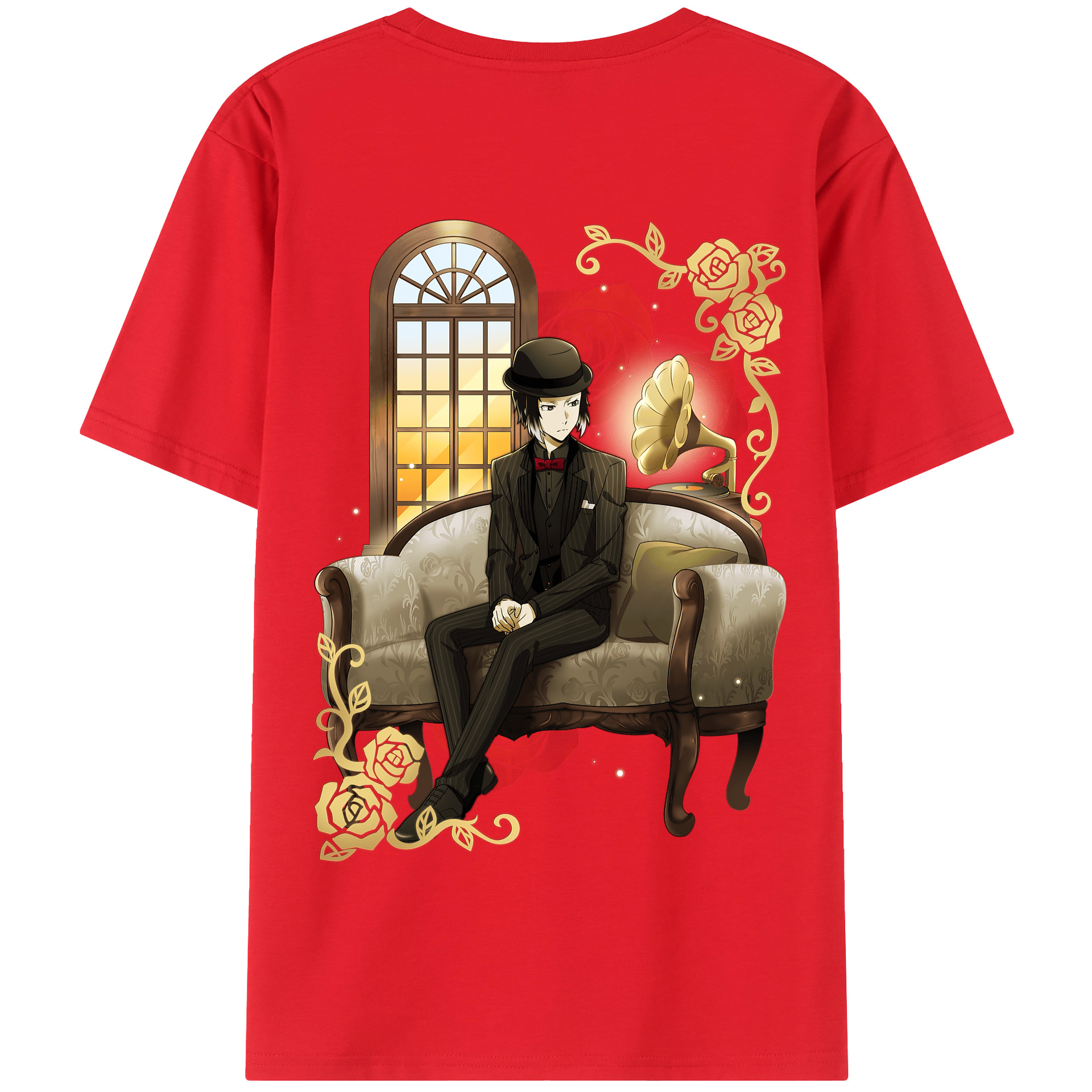 （画像用） 文豪ストレイドッグス Bungo Stray Dogs 綿100％半袖Tシャツ（背面プリント）