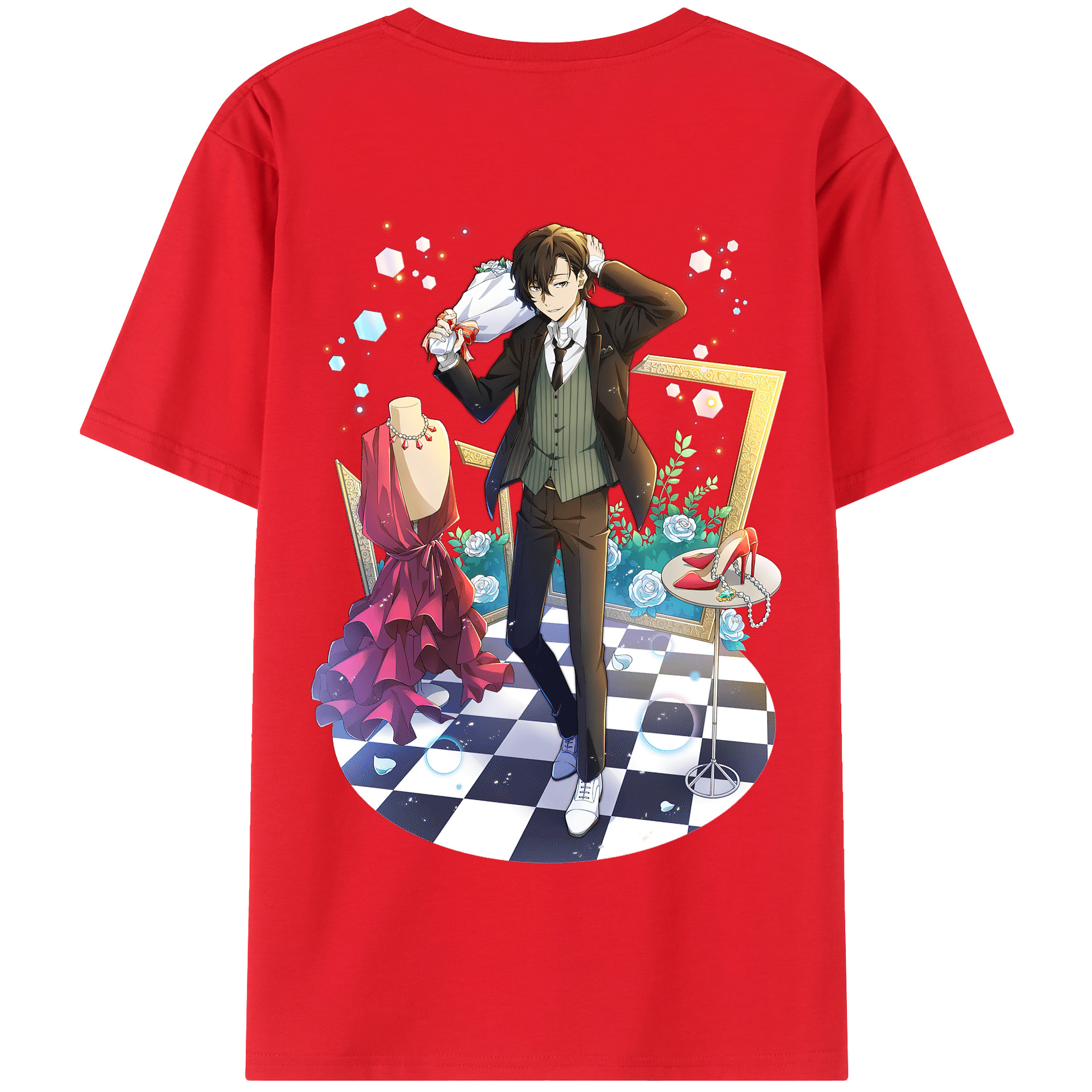 （画像用） 文豪ストレイドッグス Bungo Stray Dogs 綿100％半袖Tシャツ（背面プリント）