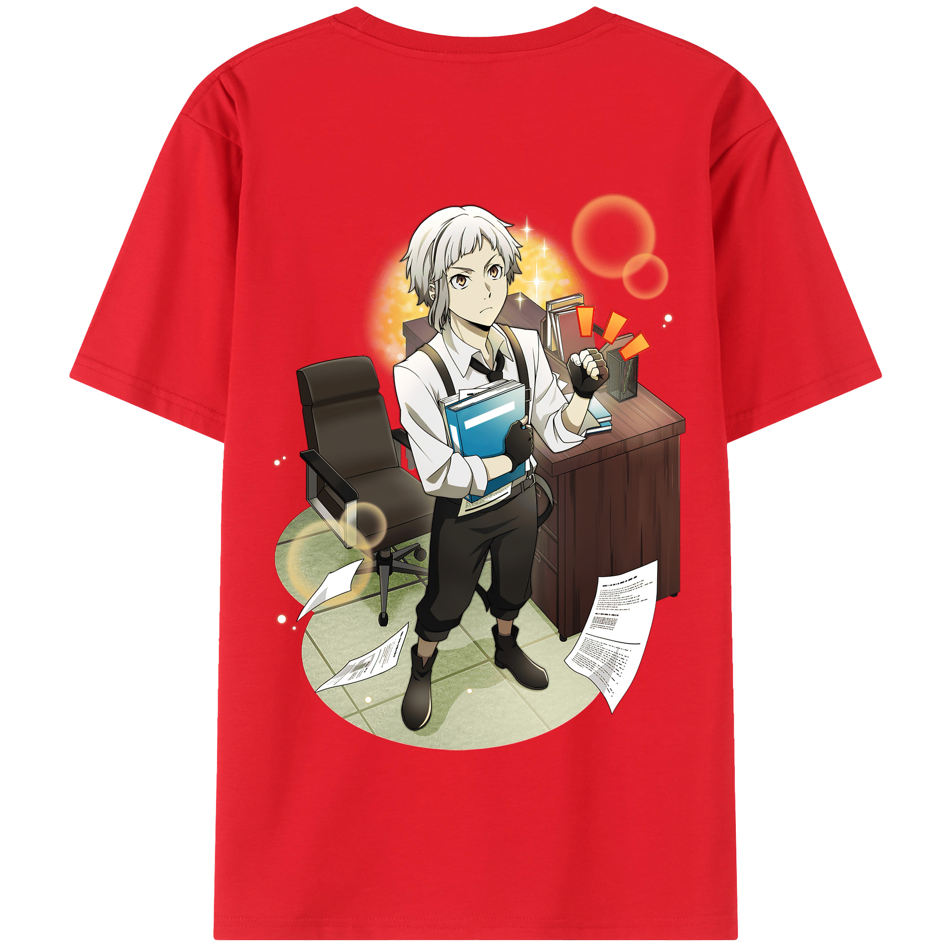 （画像用） 文豪ストレイドッグス Bungo Stray Dogs 綿100％半袖Tシャツ（背面プリント）