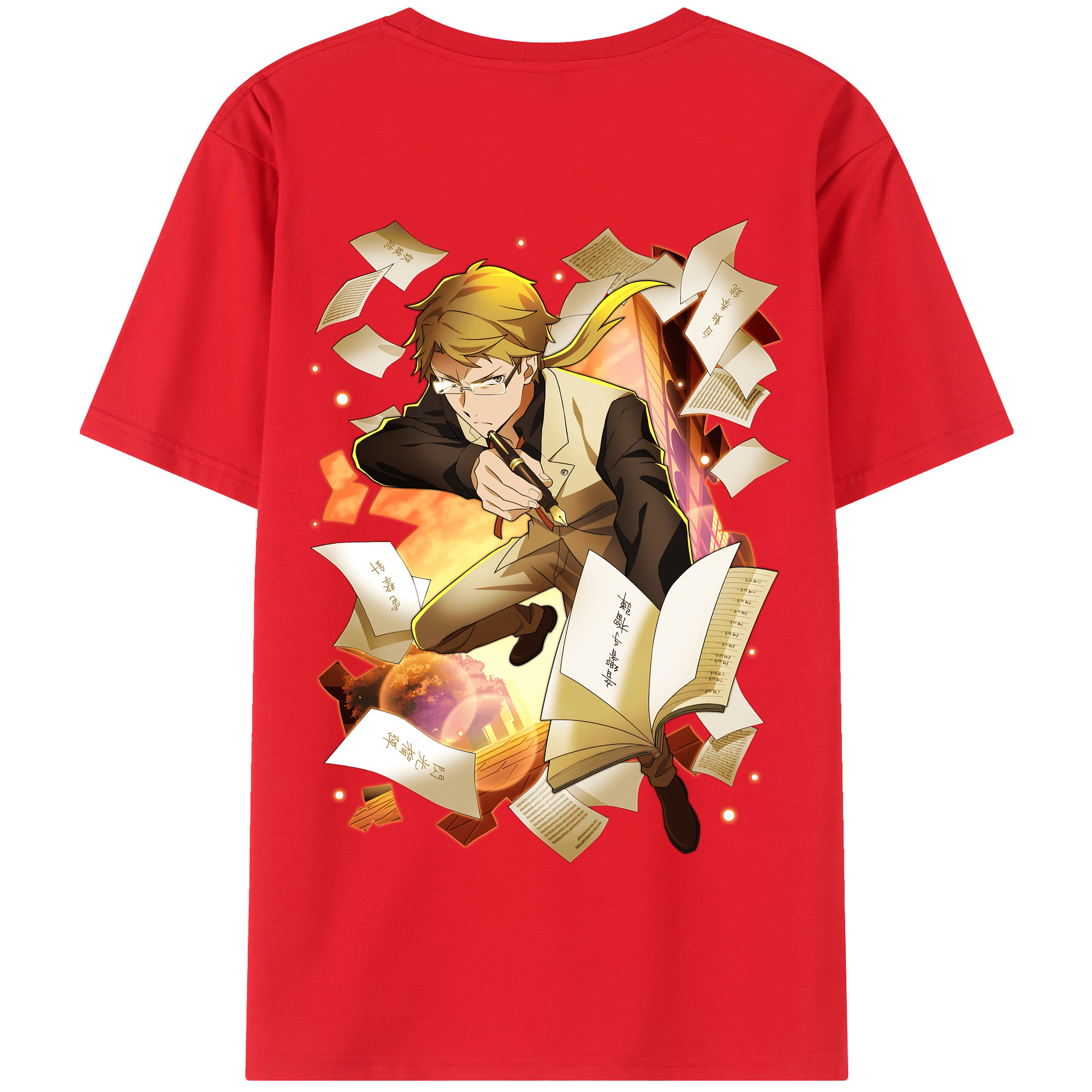 （画像用） 文豪ストレイドッグス Bungo Stray Dogs 綿100％半袖Tシャツ（背面プリント）