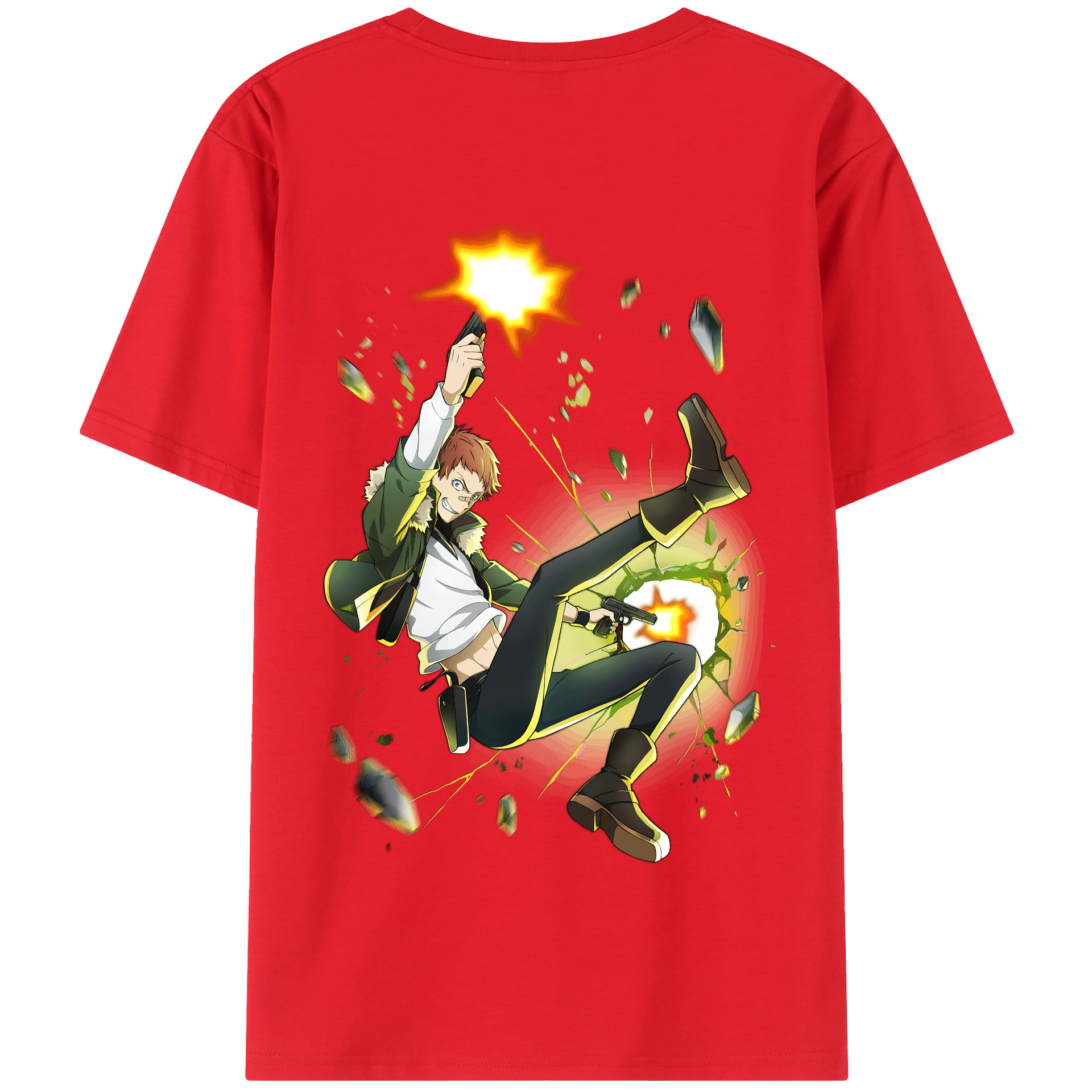 （画像用） 文豪ストレイドッグス Bungo Stray Dogs 綿100％半袖Tシャツ（背面プリント）