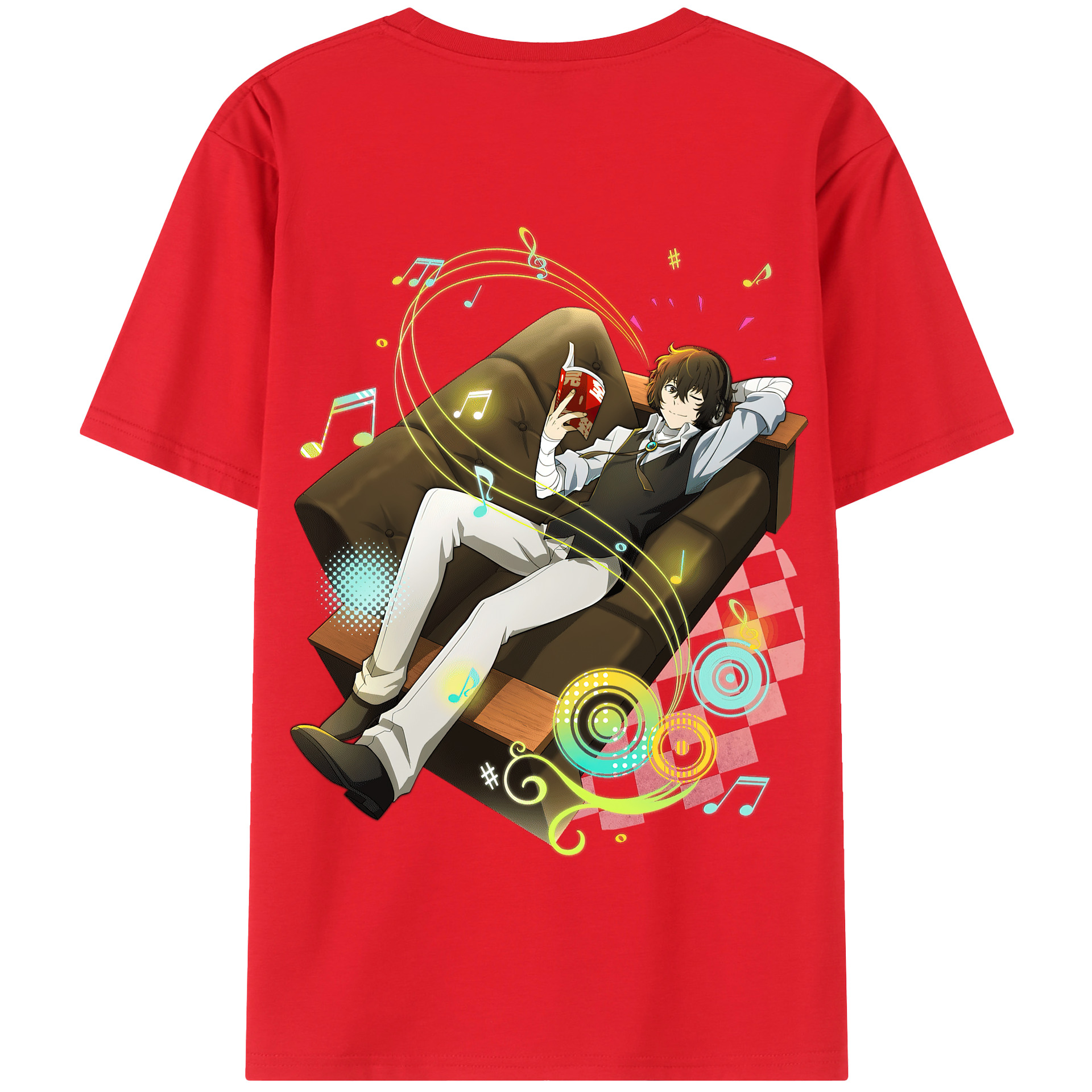 （画像用） 文豪ストレイドッグス Bungo Stray Dogs 綿100％半袖Tシャツ（背面プリント）