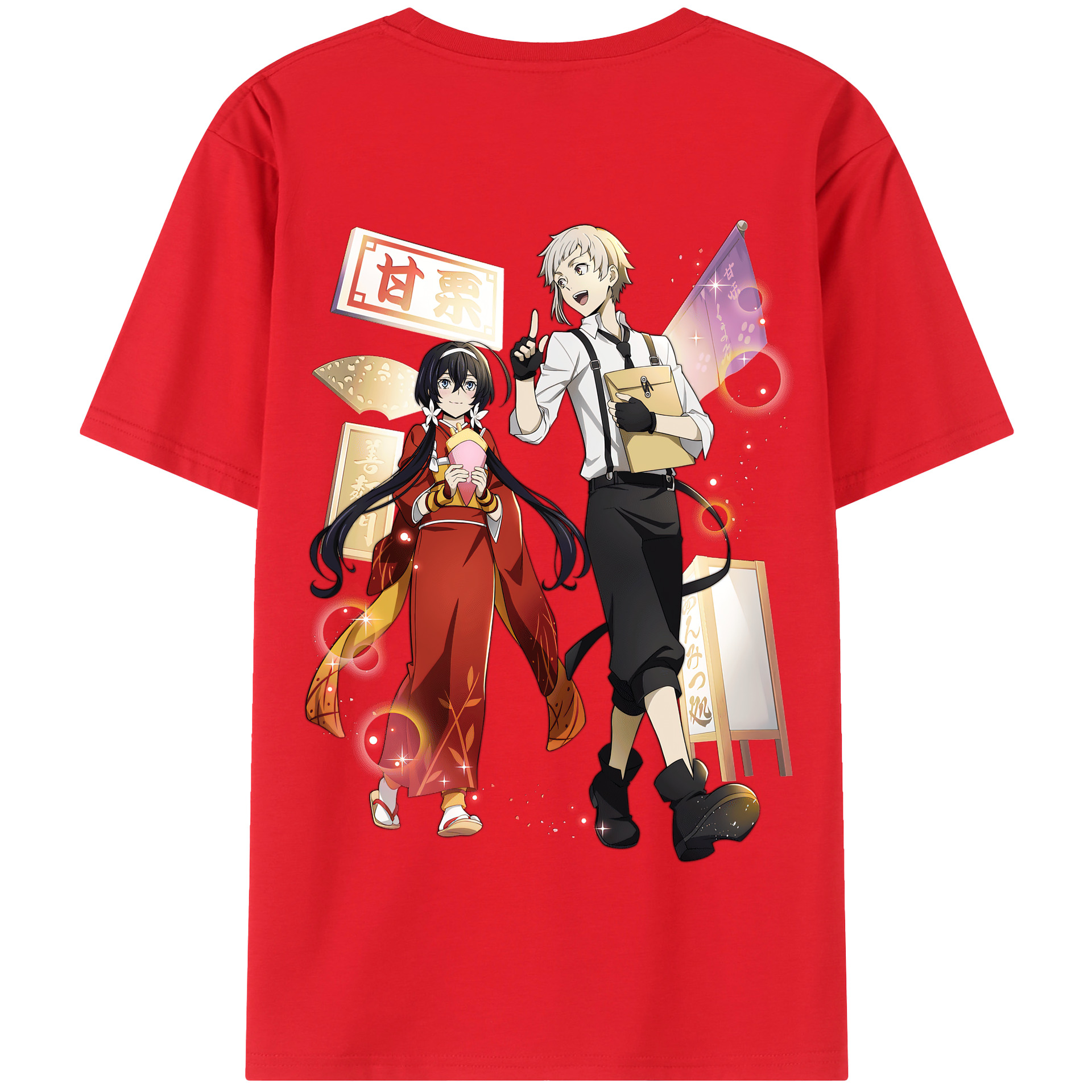 （画像用） 文豪ストレイドッグス Bungo Stray Dogs 綿100％半袖Tシャツ（背面プリント）