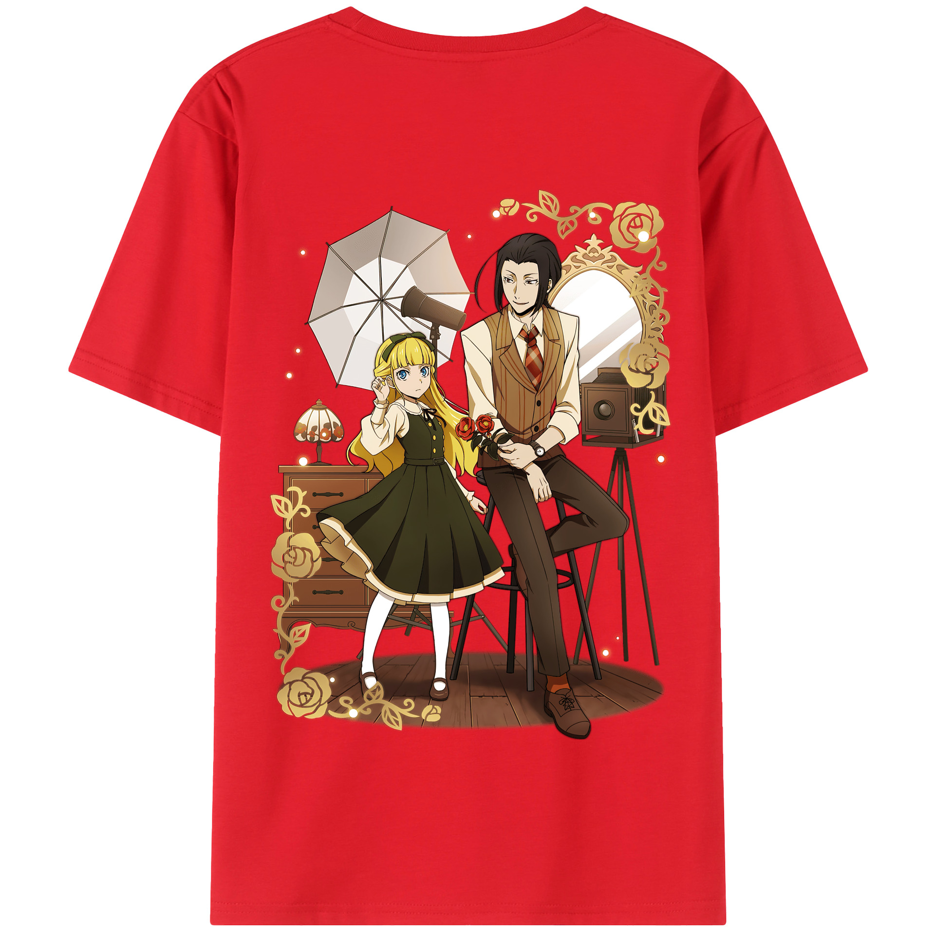 （画像用） 文豪ストレイドッグス Bungo Stray Dogs 綿100％半袖Tシャツ（背面プリント）