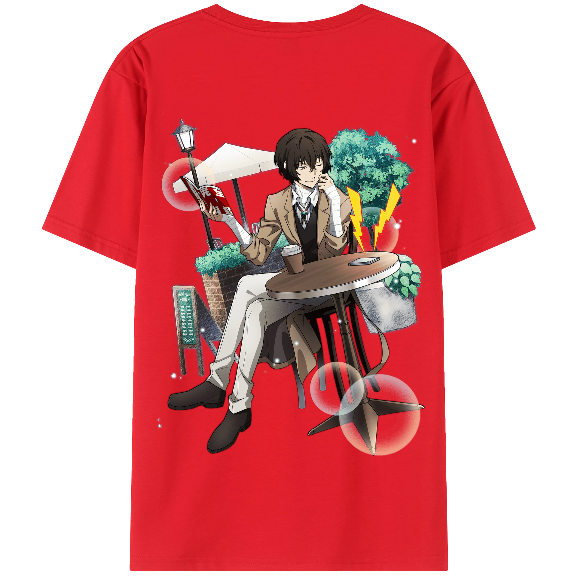 （画像用） 文豪ストレイドッグス Bungo Stray Dogs 綿100％半袖Tシャツ（背面プリント）