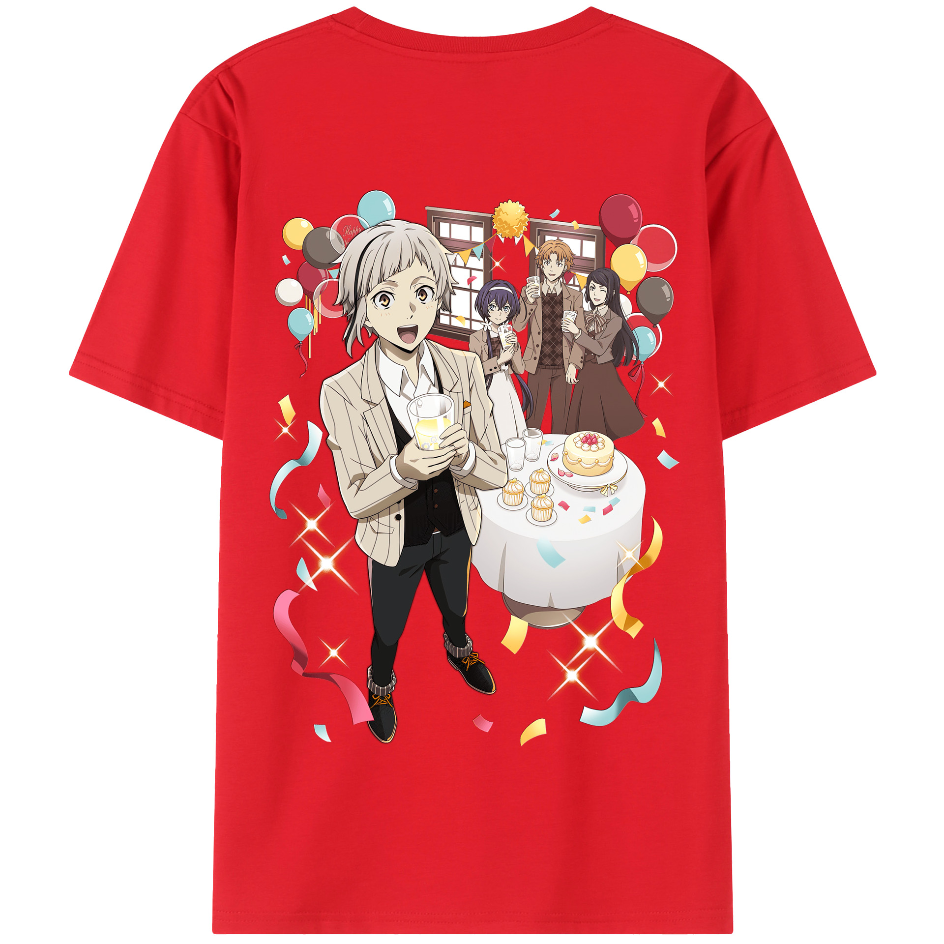 （画像用） 文豪ストレイドッグス Bungo Stray Dogs 綿100％半袖Tシャツ（背面プリント）