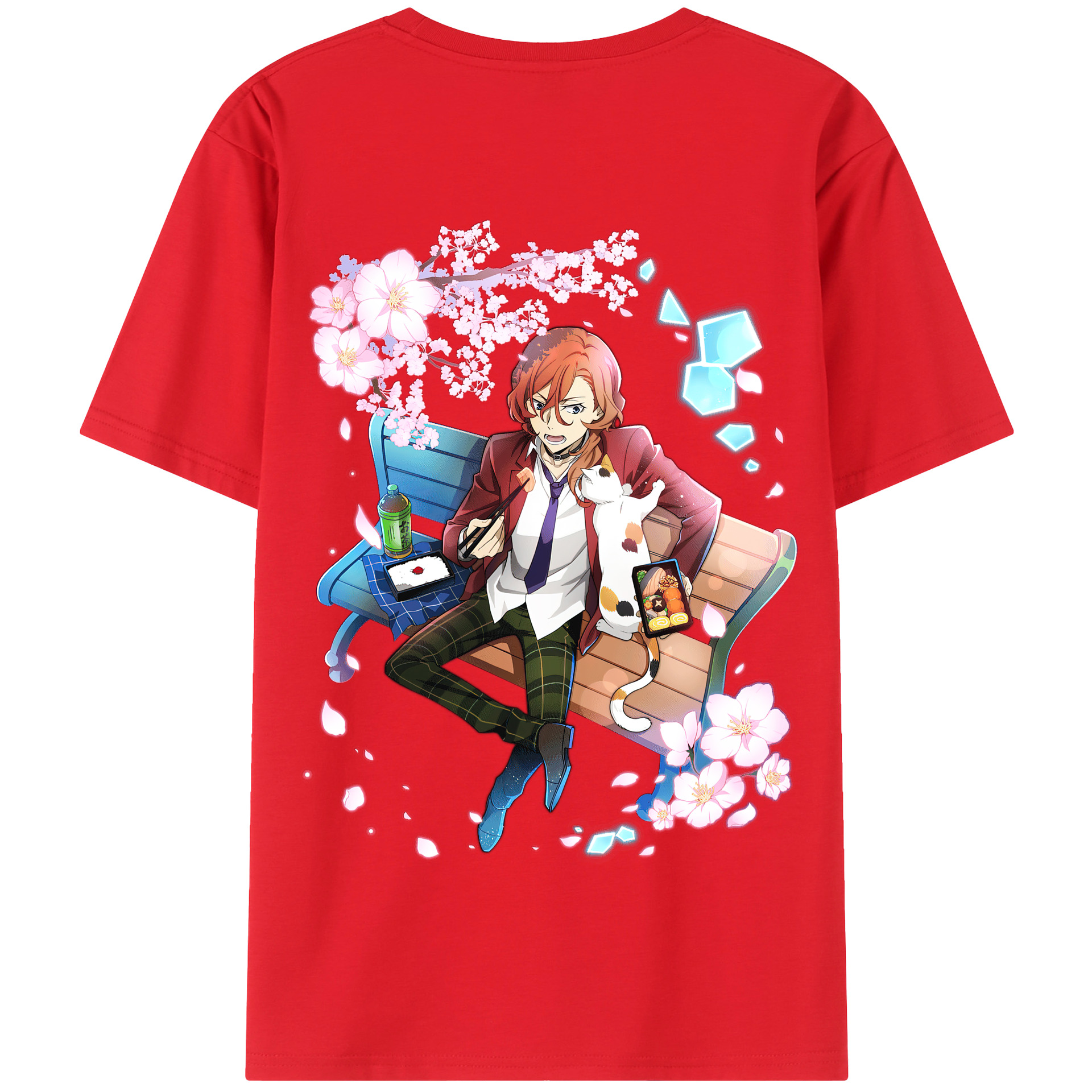 （画像用） 文豪ストレイドッグス Bungo Stray Dogs 綿100％半袖Tシャツ（背面プリント）