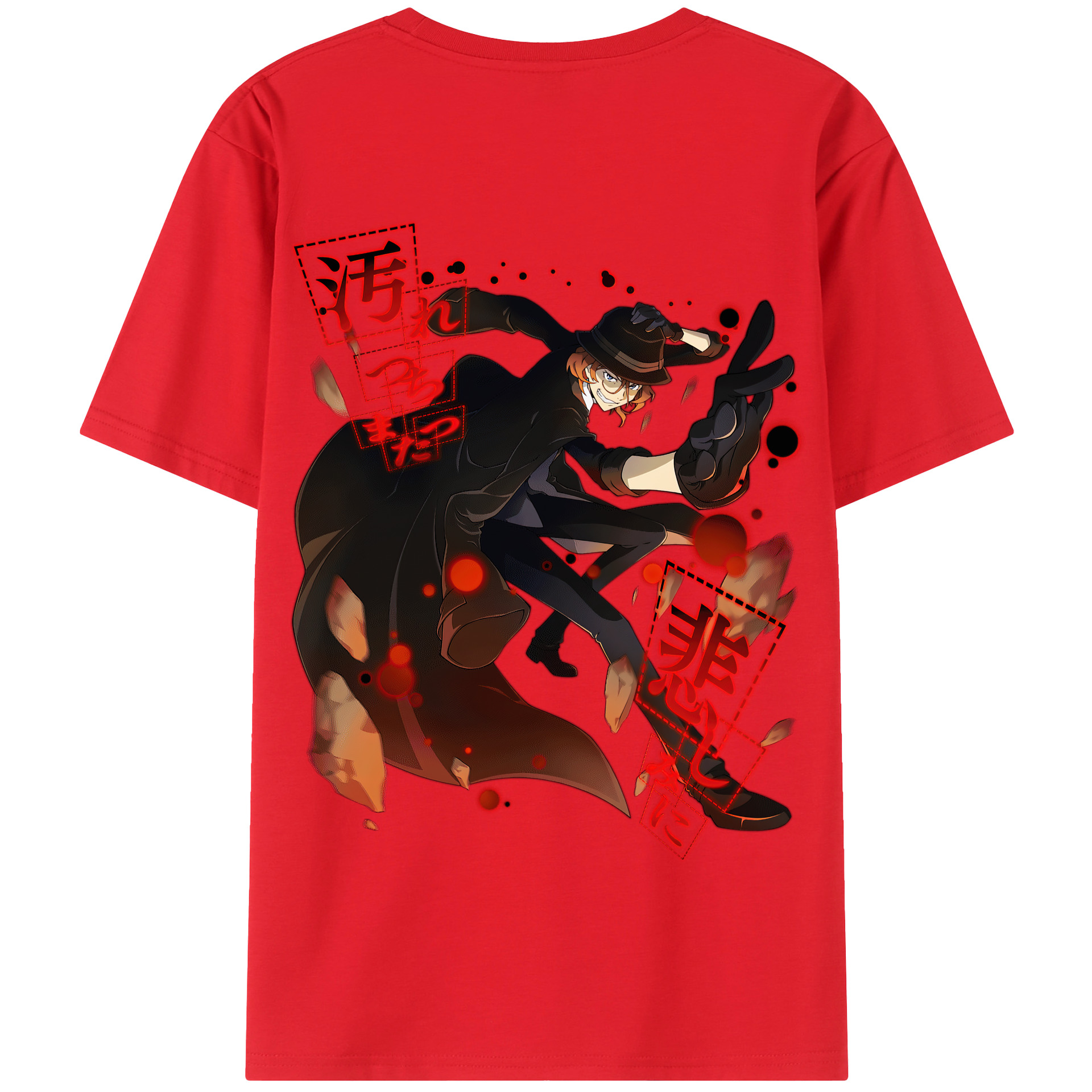 （画像用） 文豪ストレイドッグス Bungo Stray Dogs 綿100％半袖Tシャツ（背面プリント）