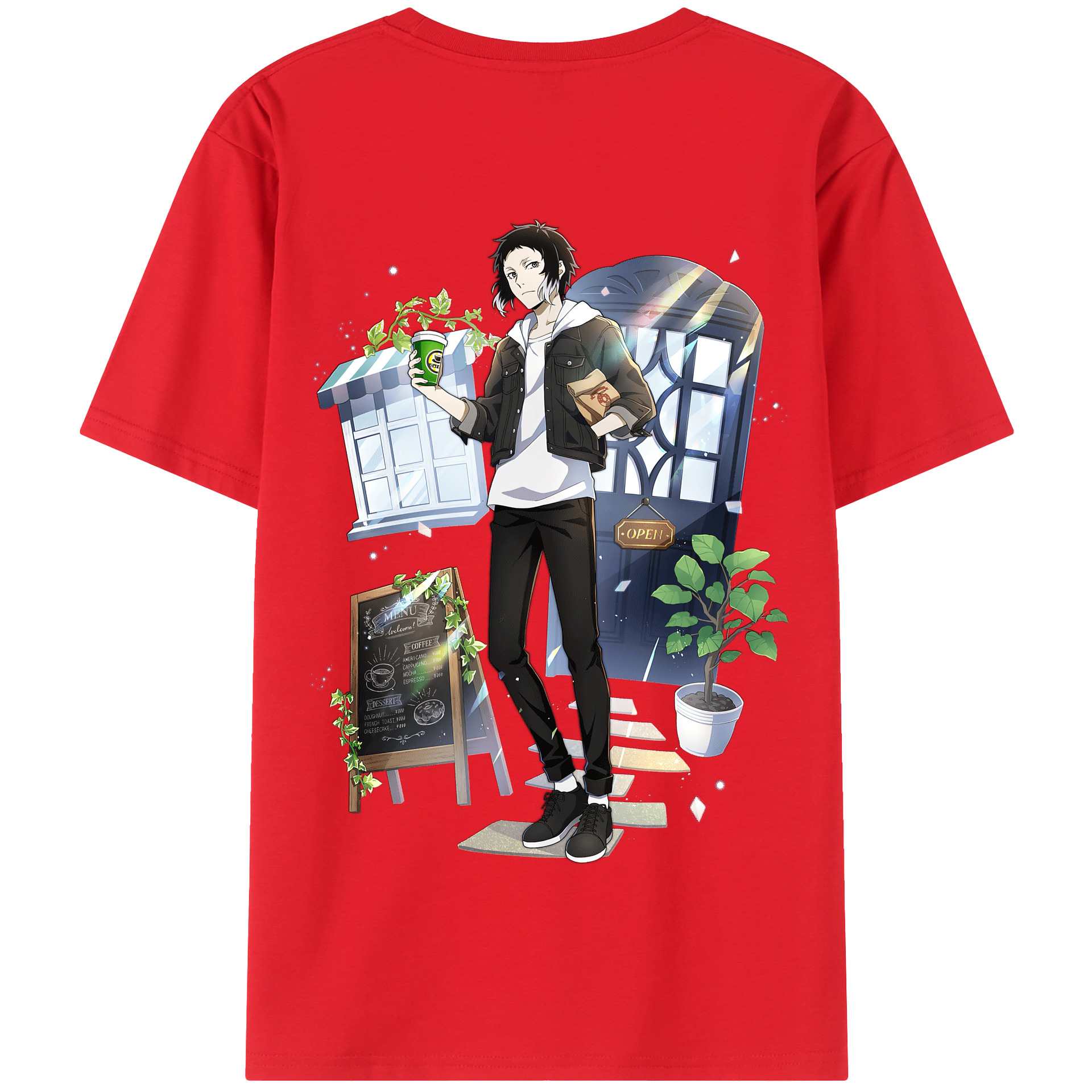 （画像用） 文豪ストレイドッグス Bungo Stray Dogs 綿100％半袖Tシャツ（背面プリント）