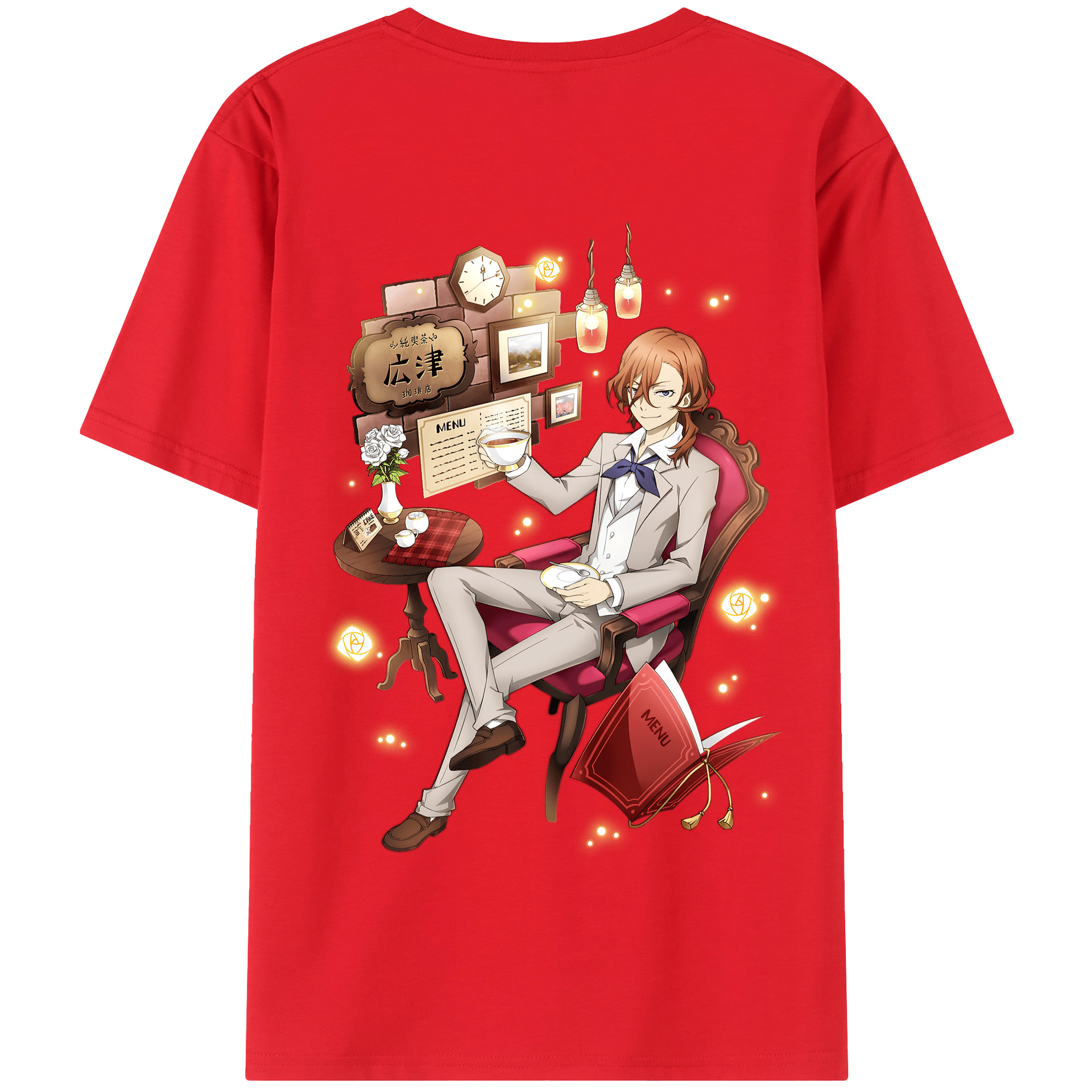 （画像用） 文豪ストレイドッグス Bungo Stray Dogs 綿100％半袖Tシャツ（背面プリント）