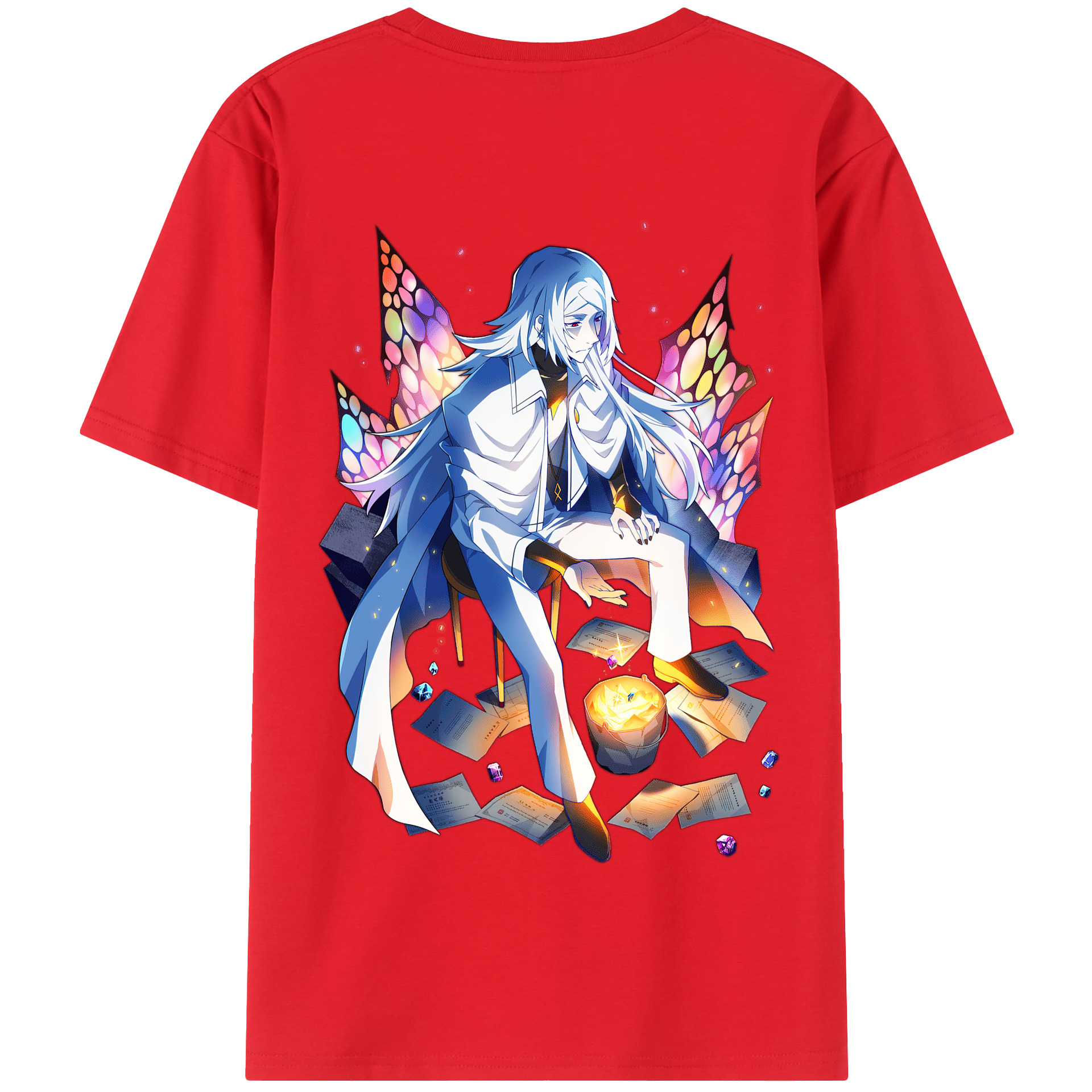 （画像用） 文豪ストレイドッグス Bungo Stray Dogs 綿100％半袖Tシャツ（背面プリント）