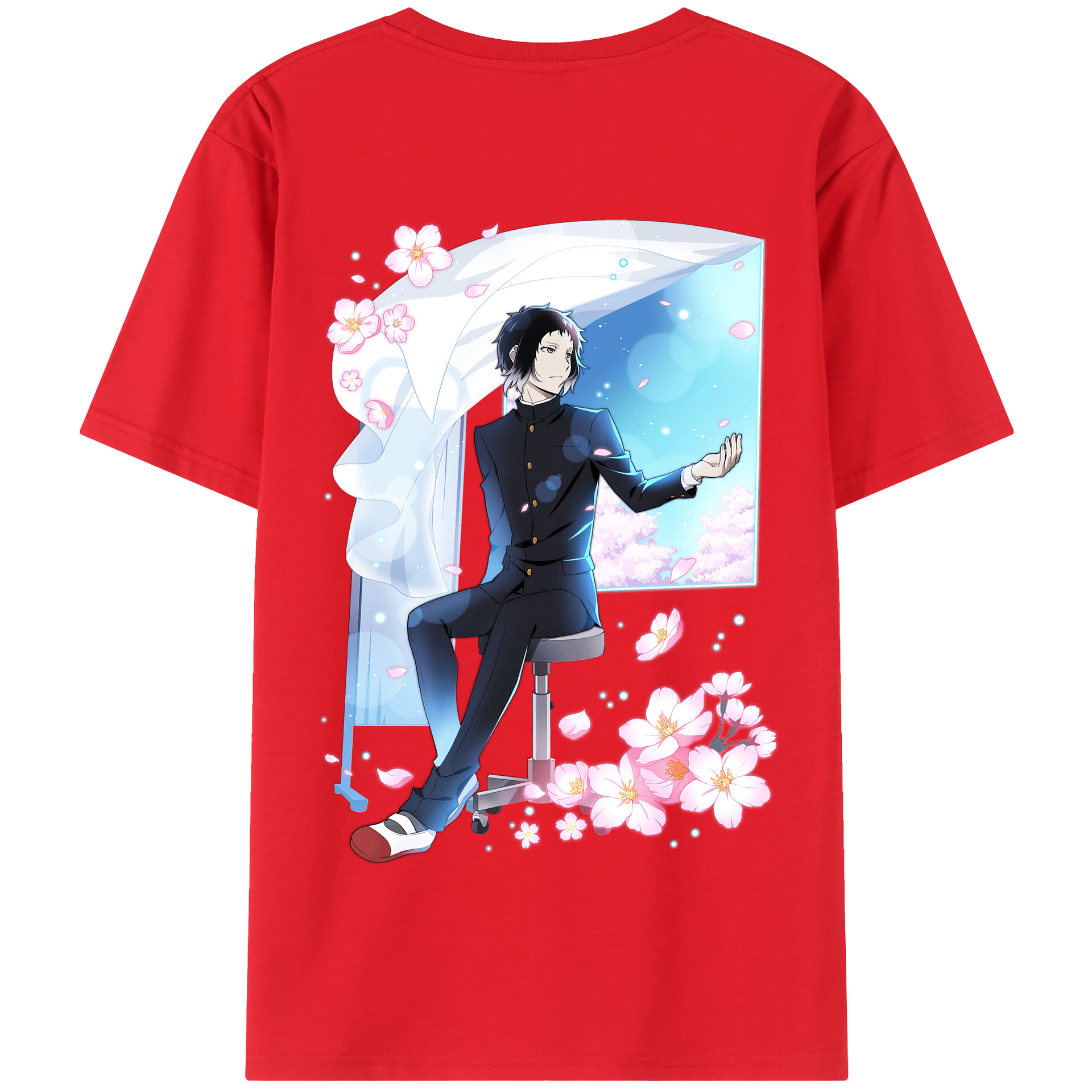 （画像用） 文豪ストレイドッグス Bungo Stray Dogs 綿100％半袖Tシャツ（背面プリント）