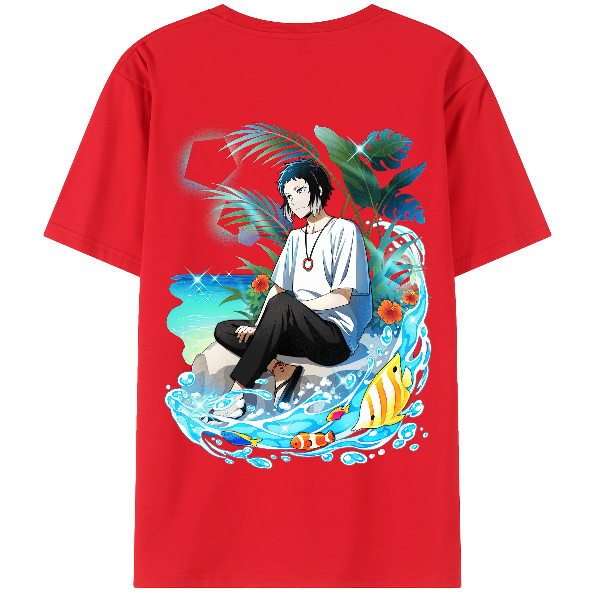 （画像用） 文豪ストレイドッグス Bungo Stray Dogs 綿100％半袖Tシャツ（背面プリント）